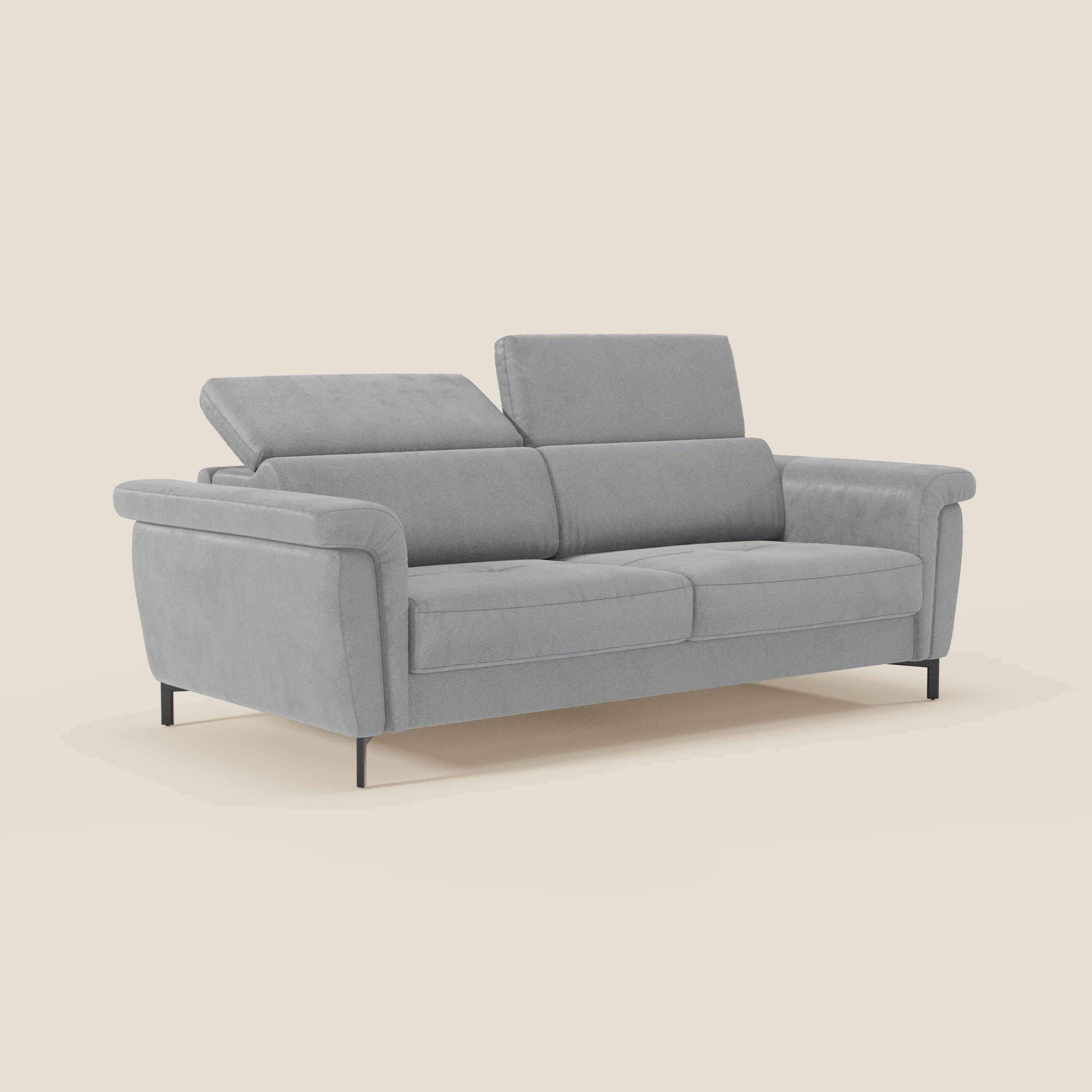 Capri canapé convertible design avec pieds hauts - têtières réglables en tissu raffiné effet velours détachable T30 - Image 126