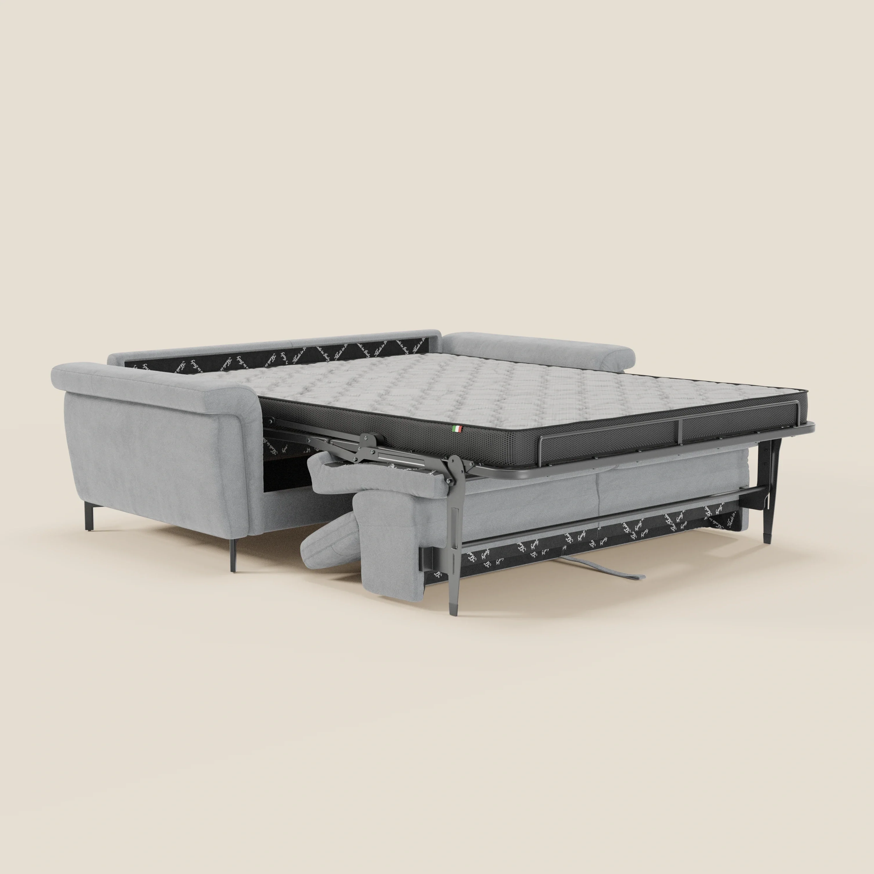 Capri canapé convertible design avec pieds hauts - têtières réglables en tissu raffiné effet velours détachable T30 - Image 131