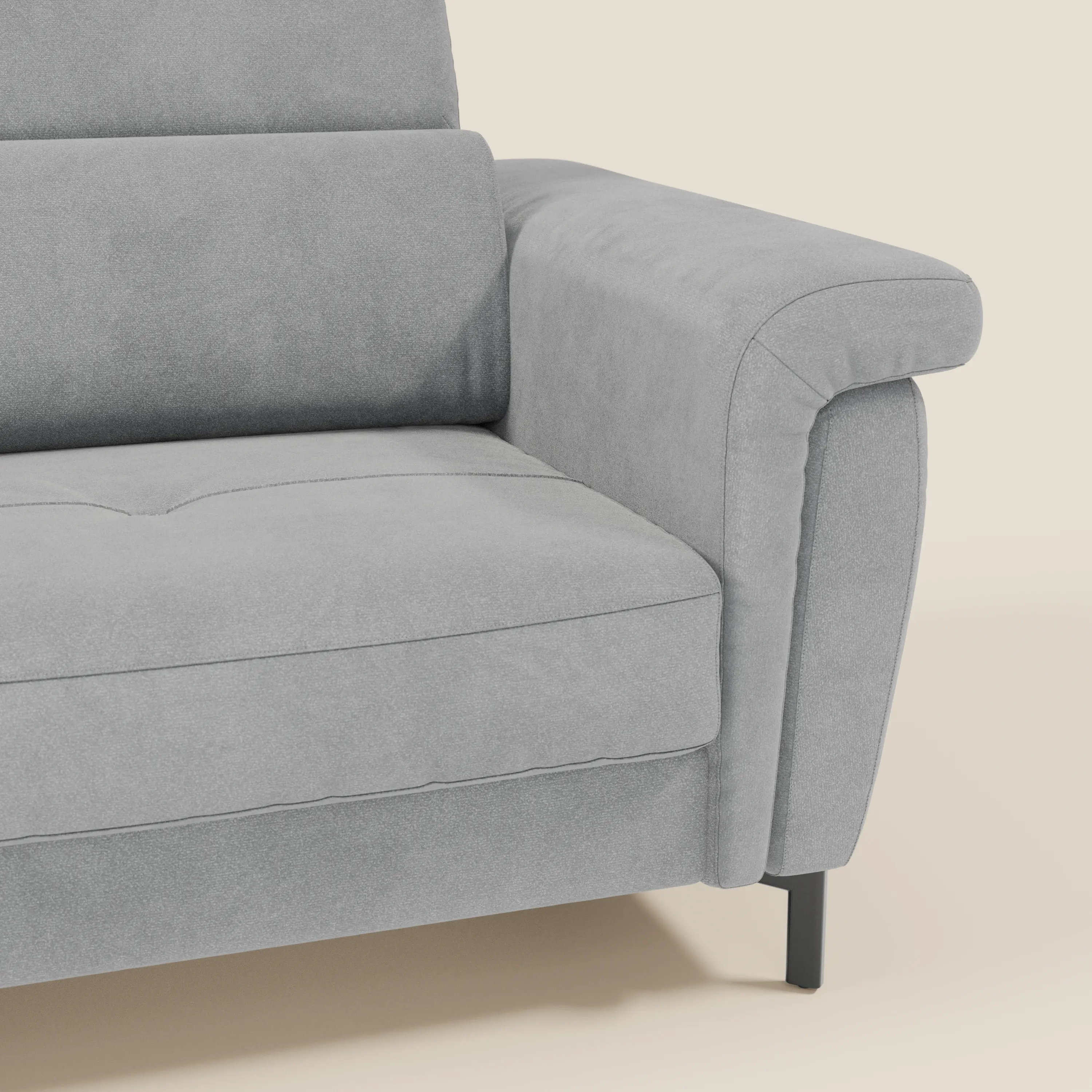 Capri canapé convertible design avec pieds hauts - têtières réglables en tissu raffiné effet velours détachable T30 - Image 132