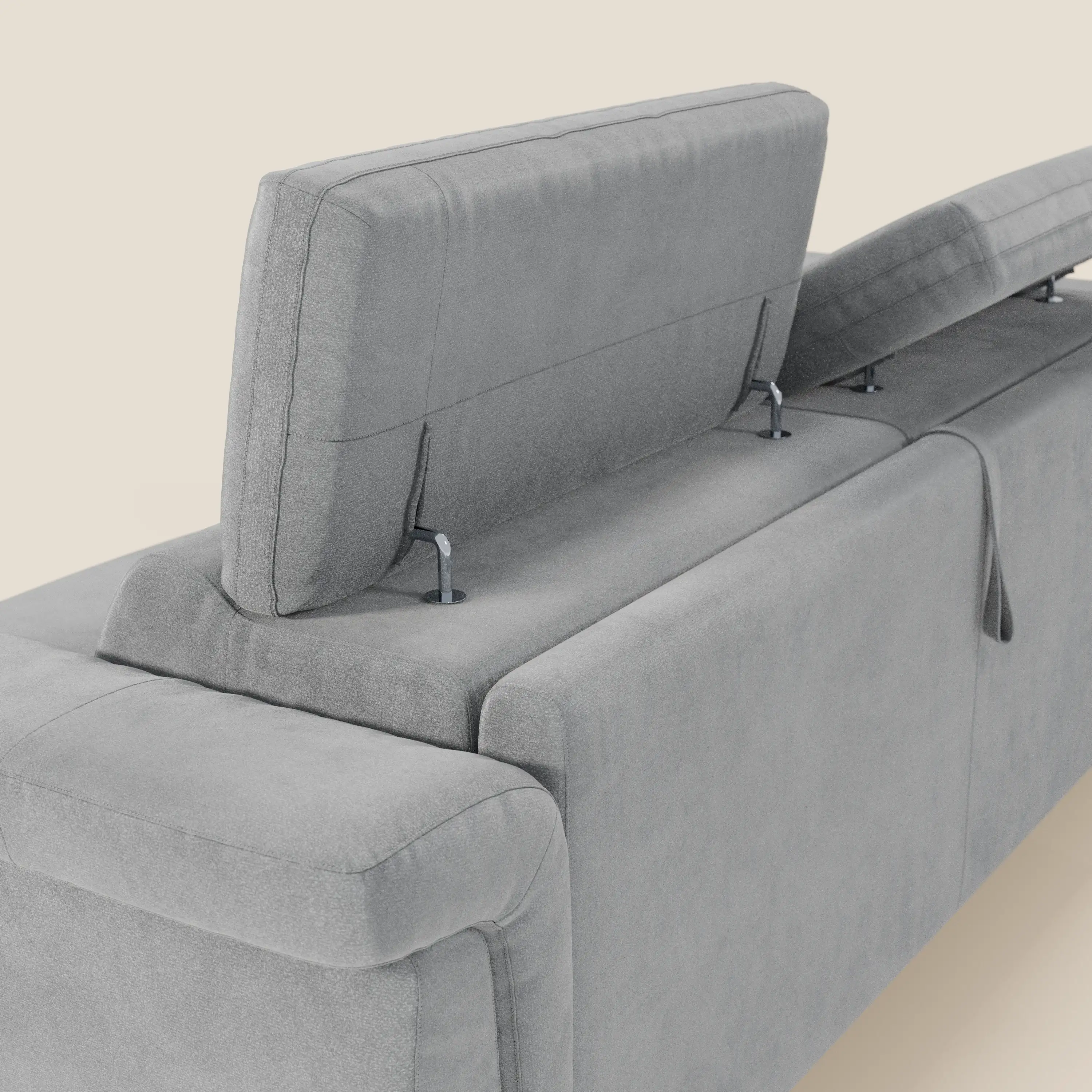 Capri canapé convertible design avec pieds hauts - têtières réglables en tissu raffiné effet velours détachable T30 - Image 133