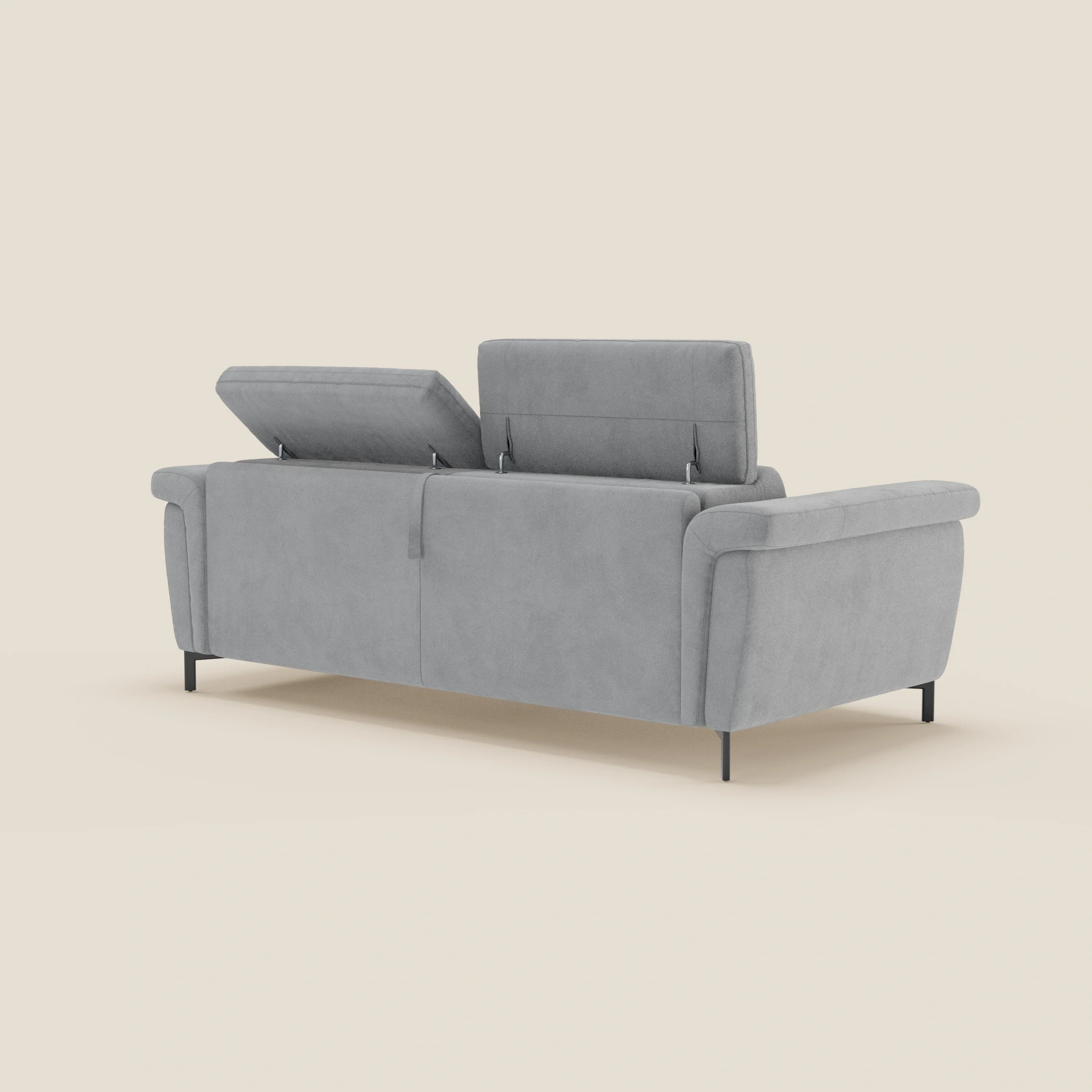 Capri canapé convertible design avec pieds hauts - têtières réglables en tissu raffiné effet velours détachable T30 - Image 135