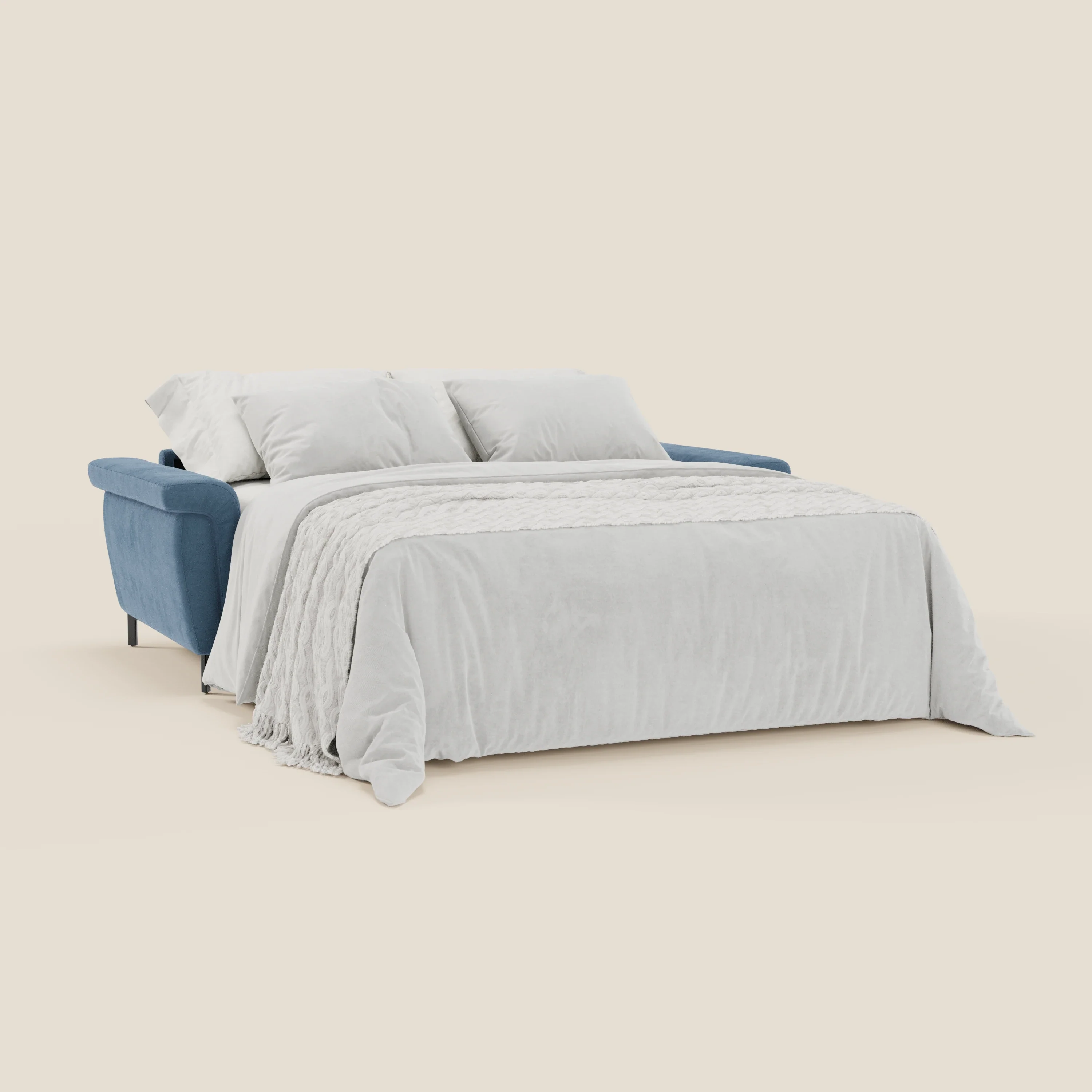 Capri canapé convertible design avec pieds hauts - têtières réglables en tissu raffiné effet velours détachable T30 - Image 139