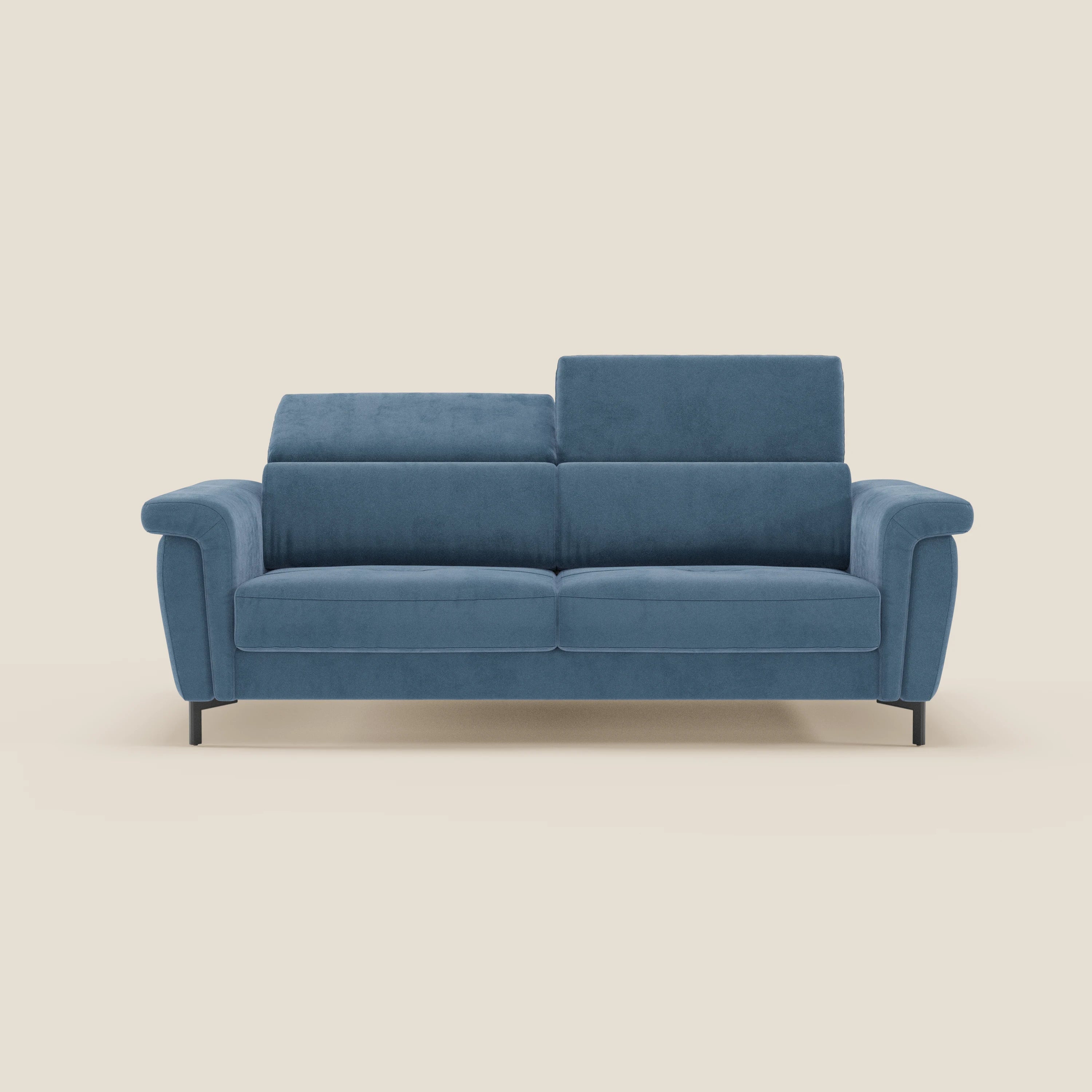 Capri canapé convertible design avec pieds hauts - têtières réglables en tissu raffiné effet velours détachable T30 - Image 140