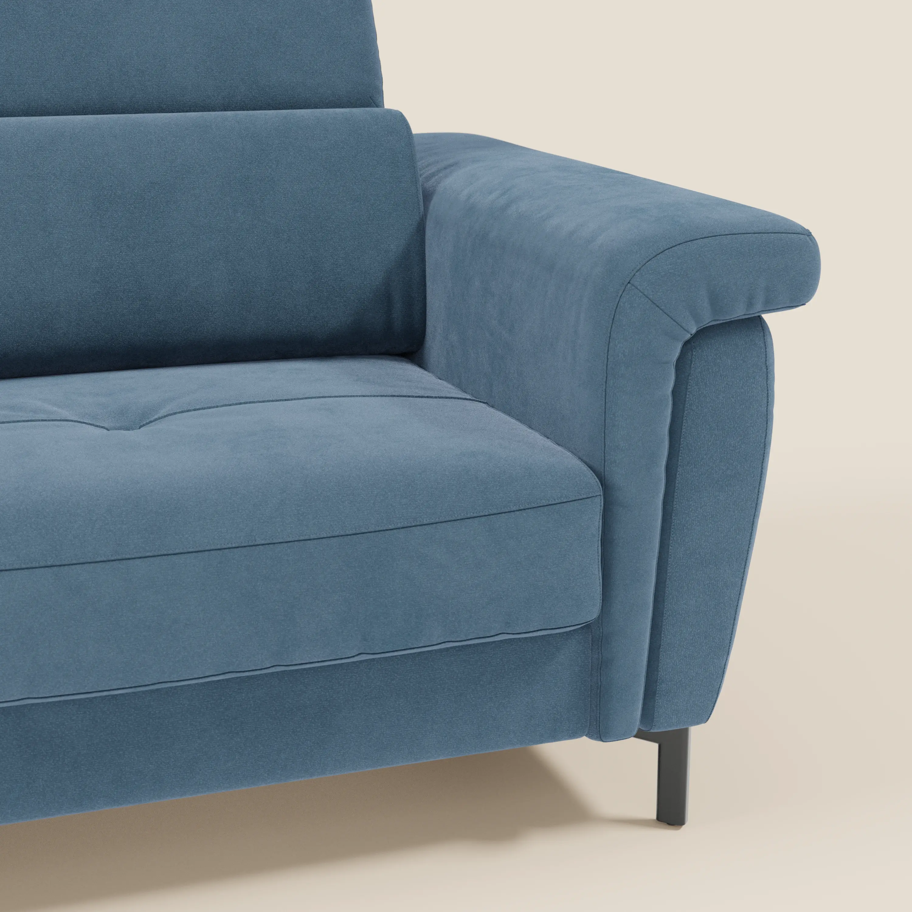 Capri canapé convertible design avec pieds hauts - têtières réglables en tissu raffiné effet velours détachable T30 - Image 144
