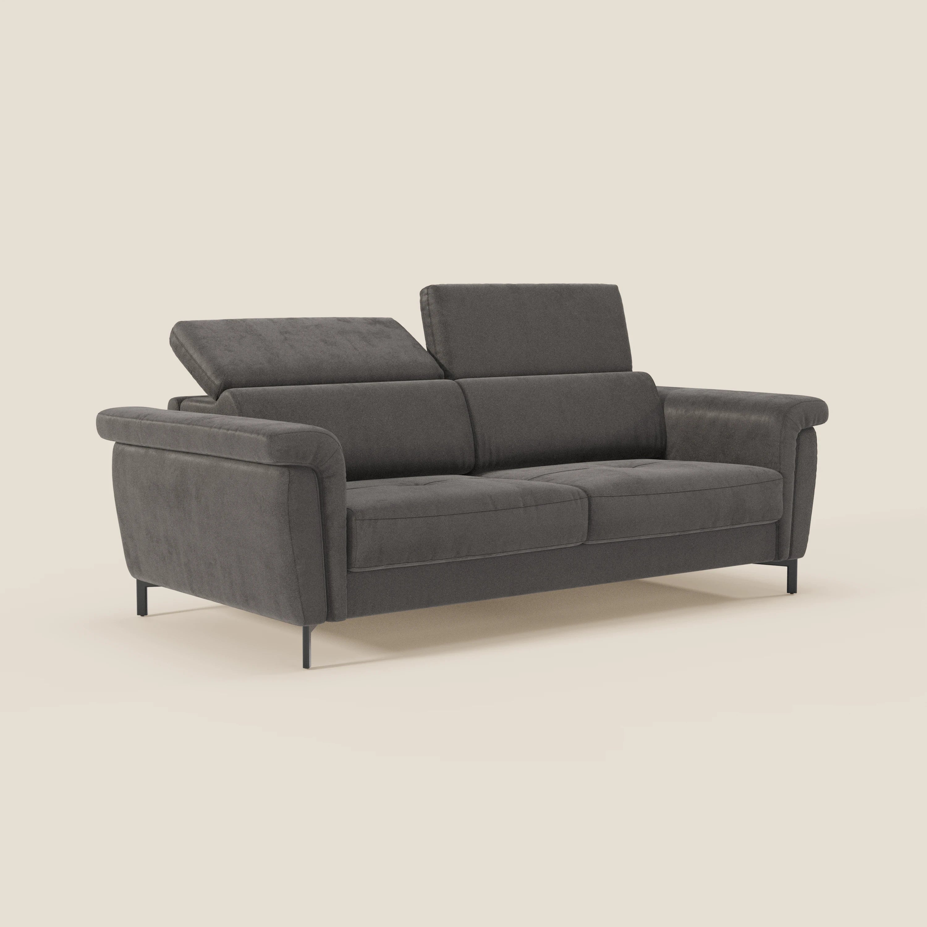 Capri canapé convertible design avec pieds hauts - têtières réglables en tissu raffiné effet velours détachable T30 - Image 150