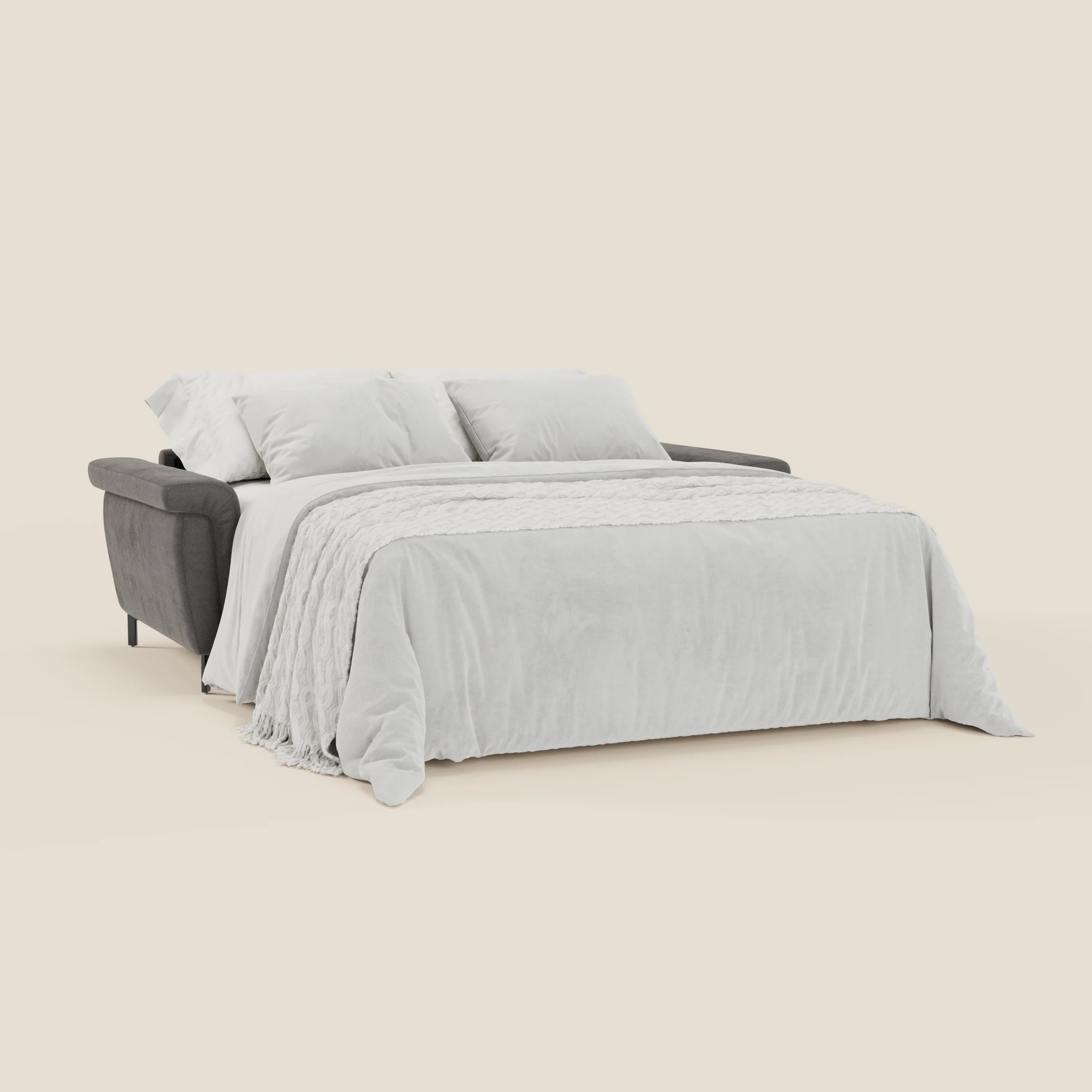 Capri canapé convertible design avec pieds hauts - têtières réglables en tissu raffiné effet velours détachable T30 - Image 151