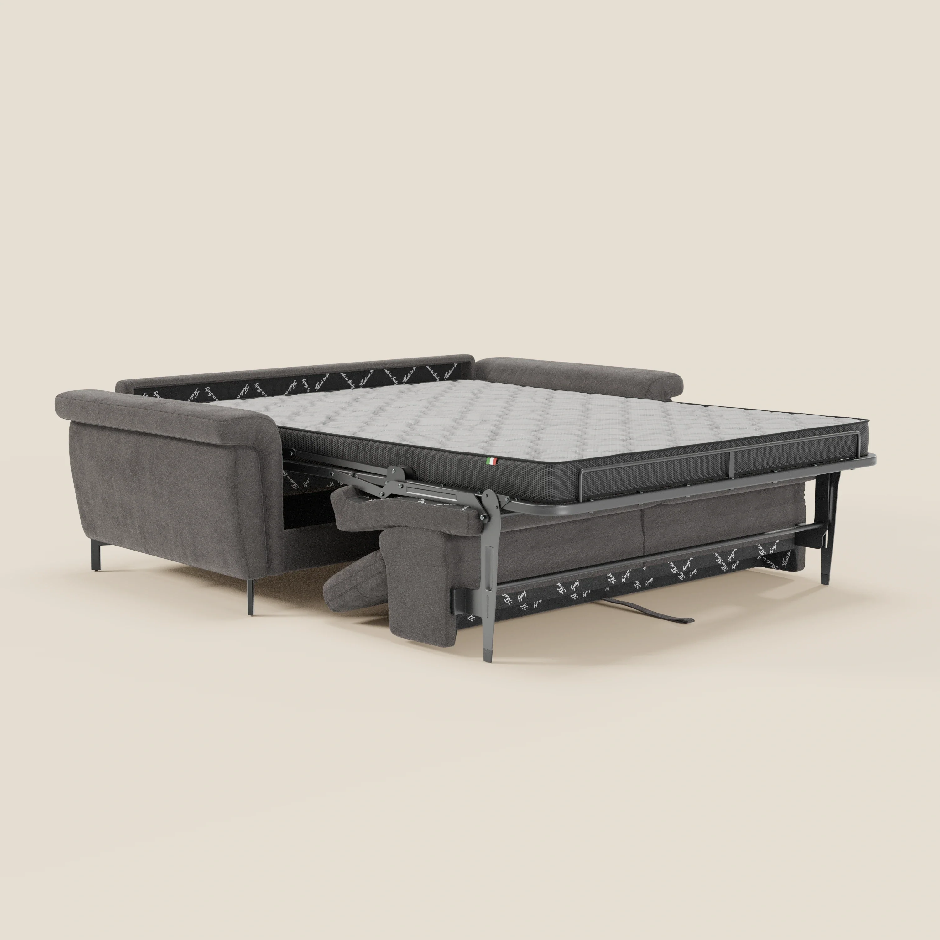 Capri canapé convertible design avec pieds hauts - têtières réglables en tissu raffiné effet velours détachable T30 - Image 155