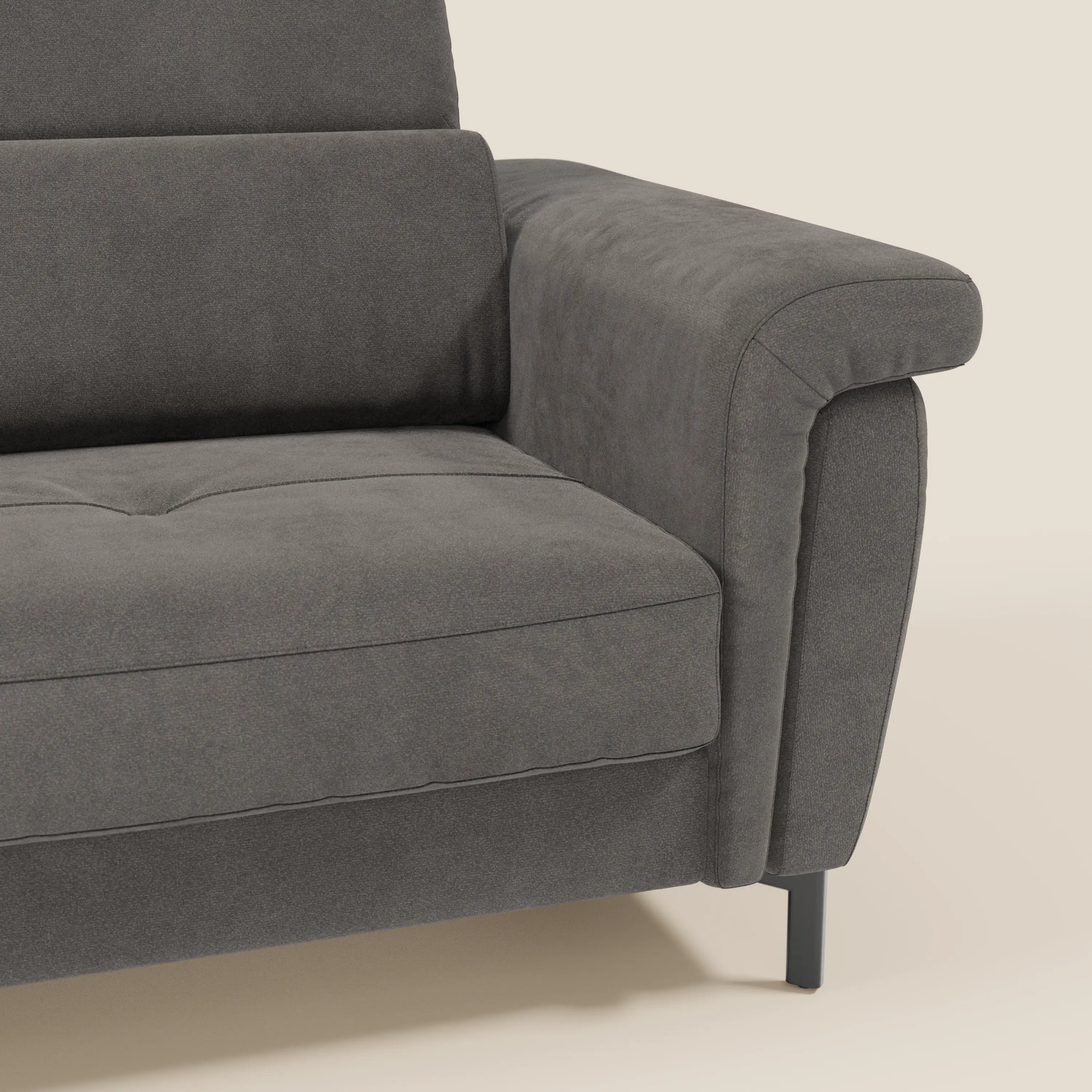 Capri canapé convertible design avec pieds hauts - têtières réglables en tissu raffiné effet velours détachable T30 - Image 156