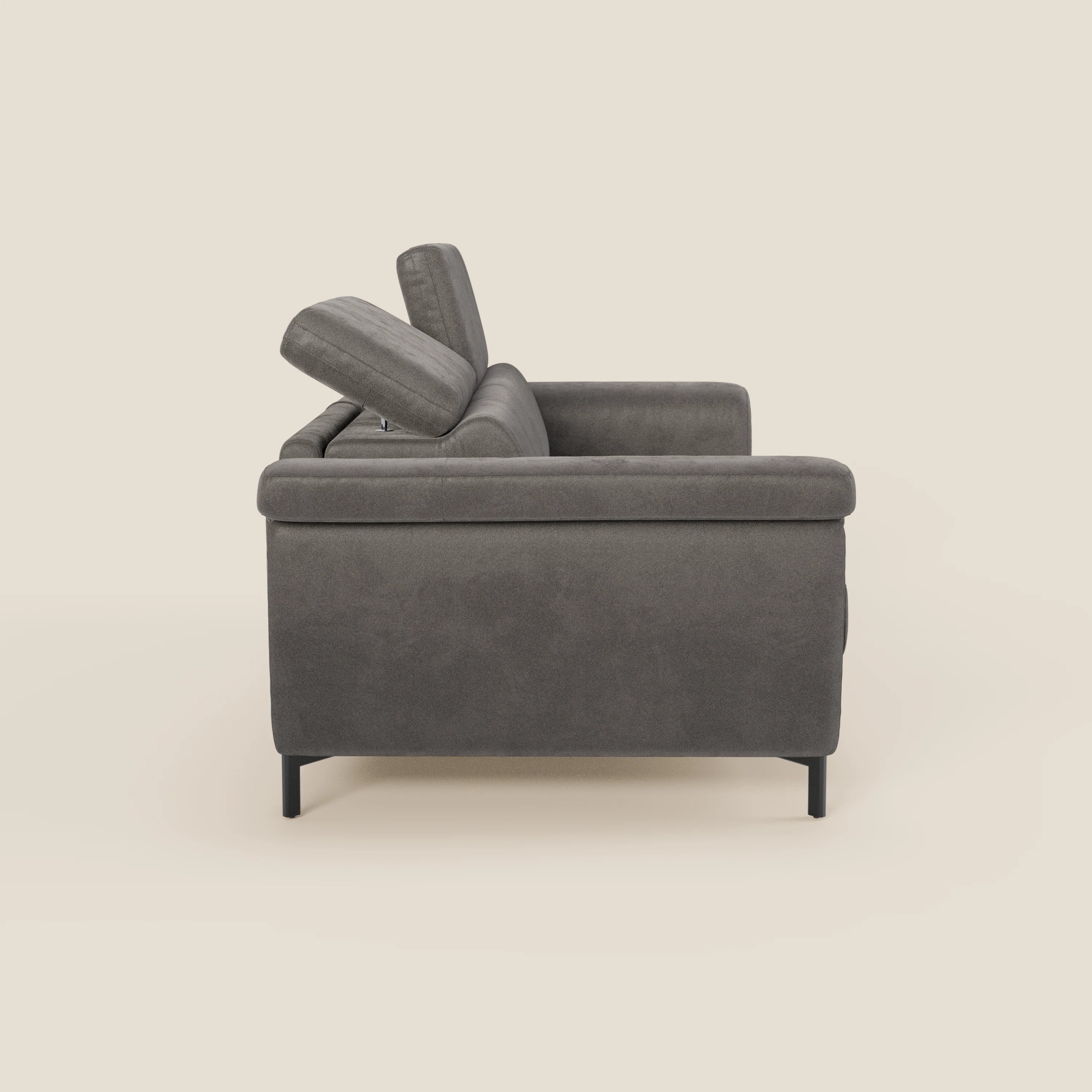 Capri canapé convertible design avec pieds hauts - têtières réglables en tissu raffiné effet velours détachable T30 - Image 158