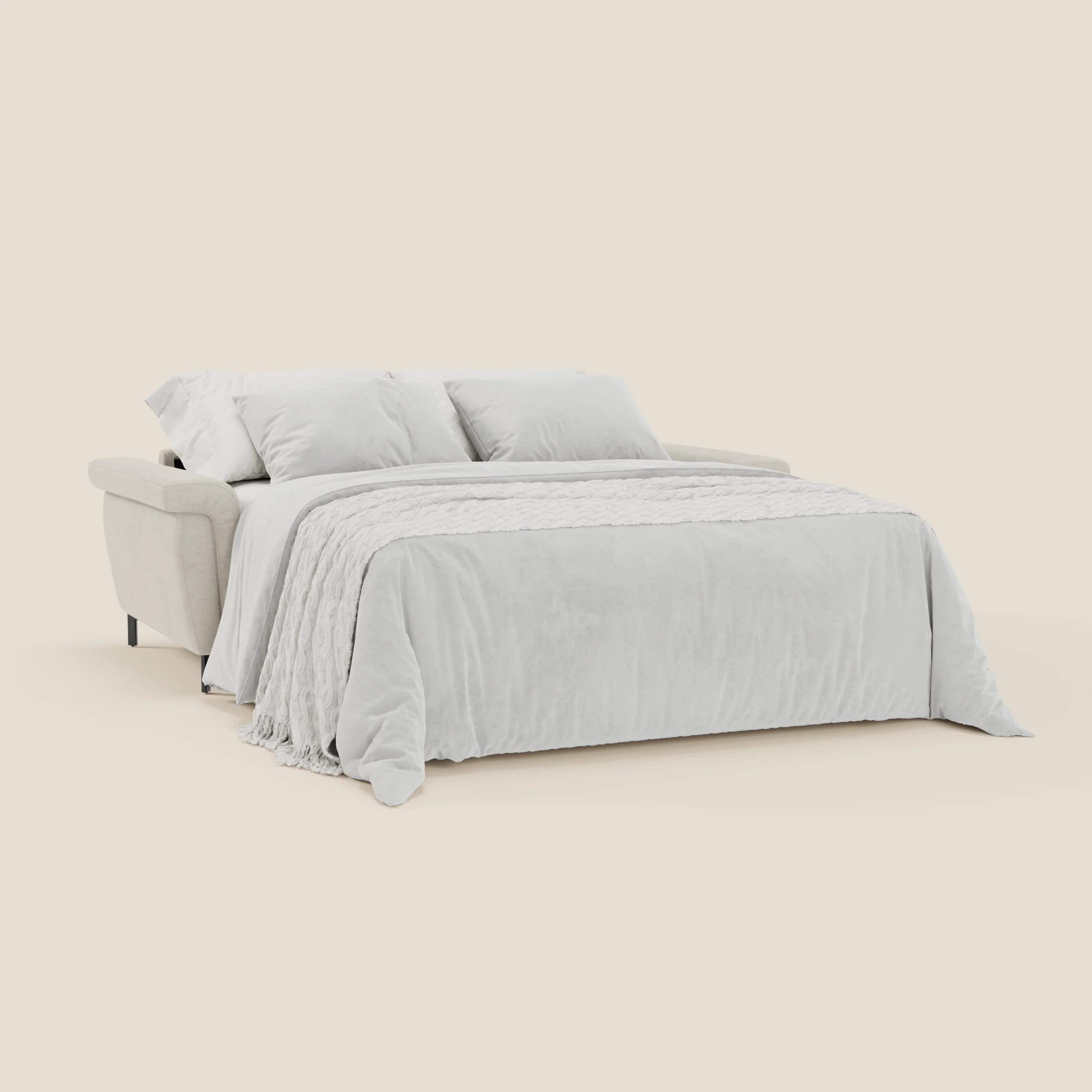 Capri canapé convertible design avec pieds hauts - têtières réglables en tissu raffiné effet velours détachable T30 - Image 16