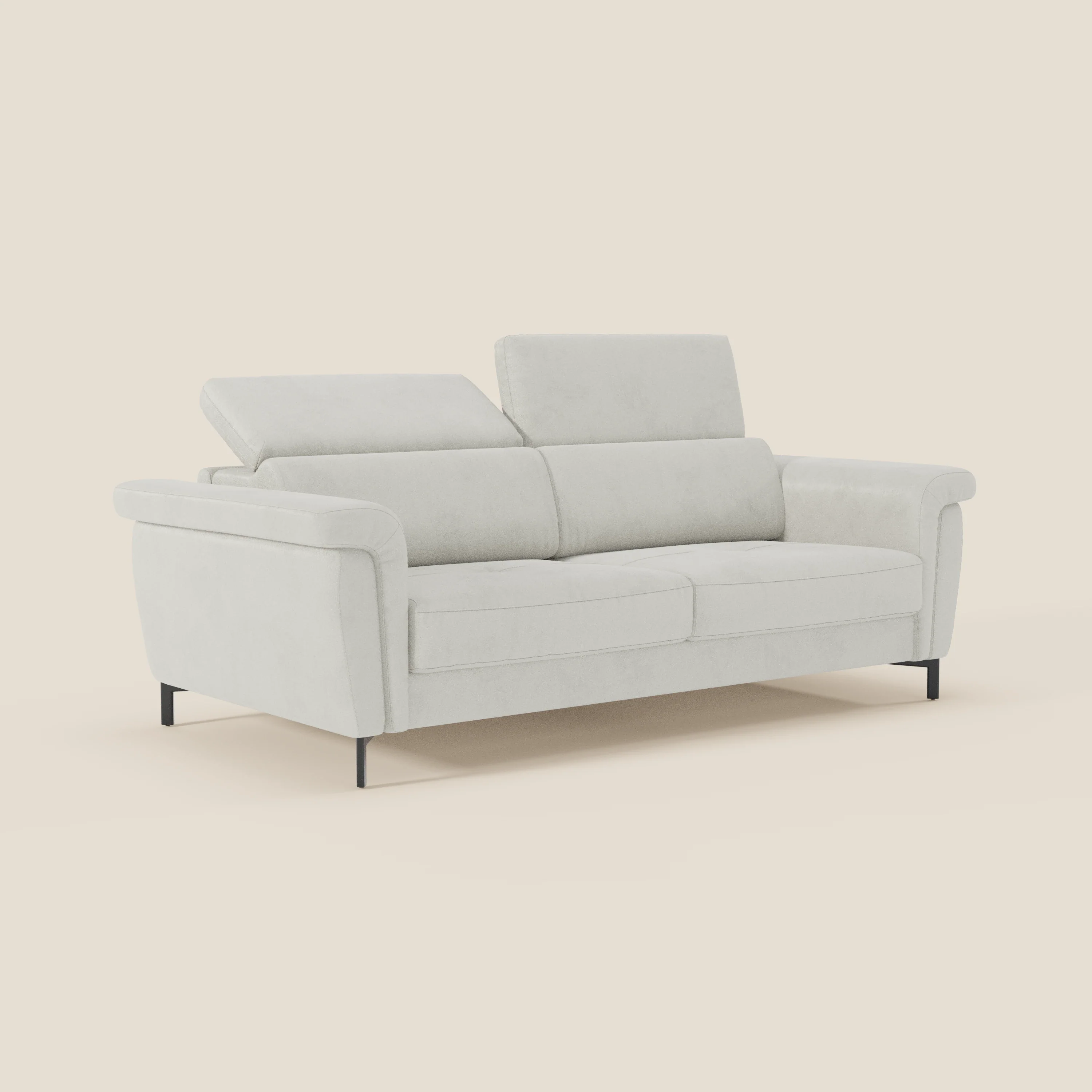 Capri canapé convertible design avec pieds hauts - têtières réglables en tissu raffiné effet velours détachable T30 - Image 162