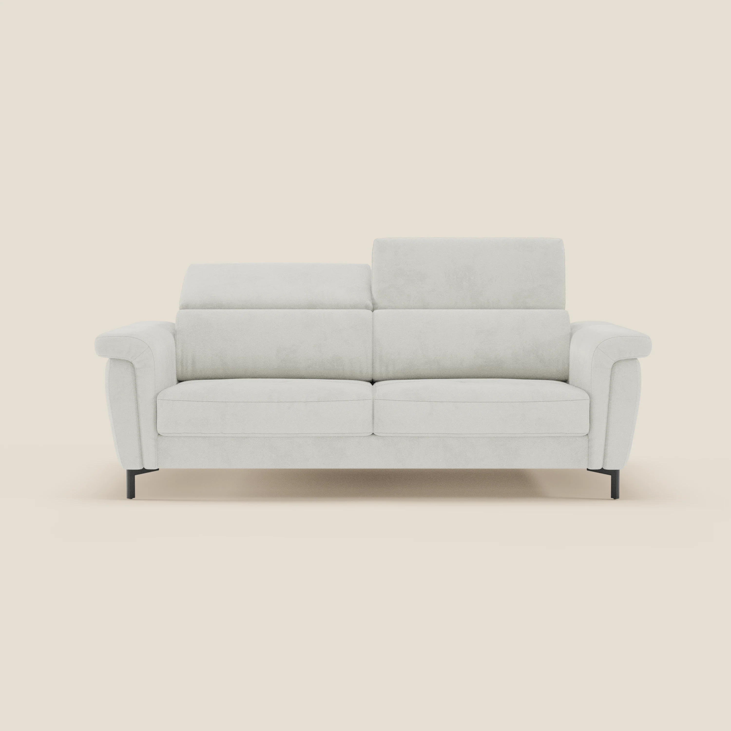 Capri canapé convertible design avec pieds hauts - têtières réglables en tissu raffiné effet velours détachable T30 - Image 164