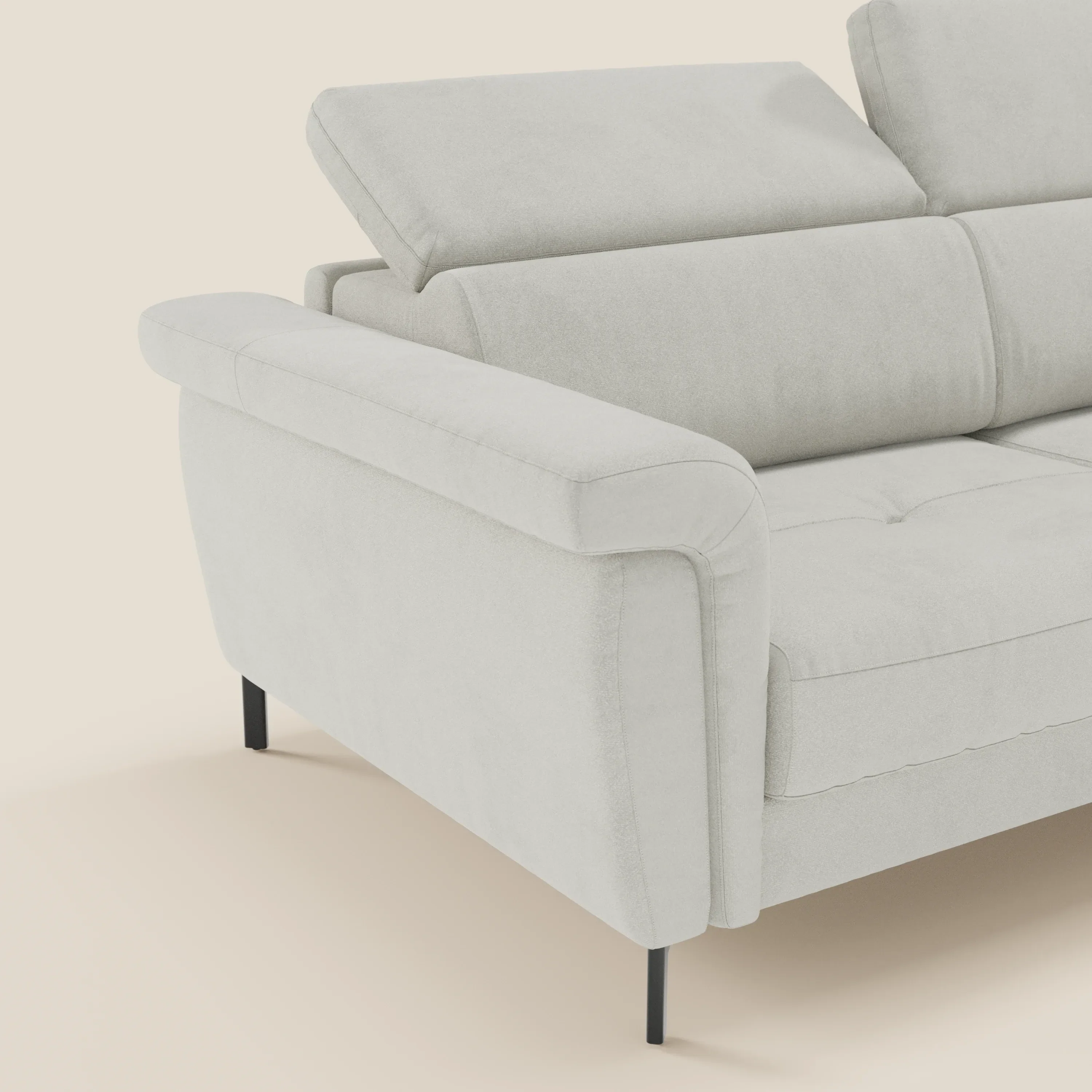 Capri canapé convertible design avec pieds hauts - têtières réglables en tissu raffiné effet velours détachable T30 - Image 165