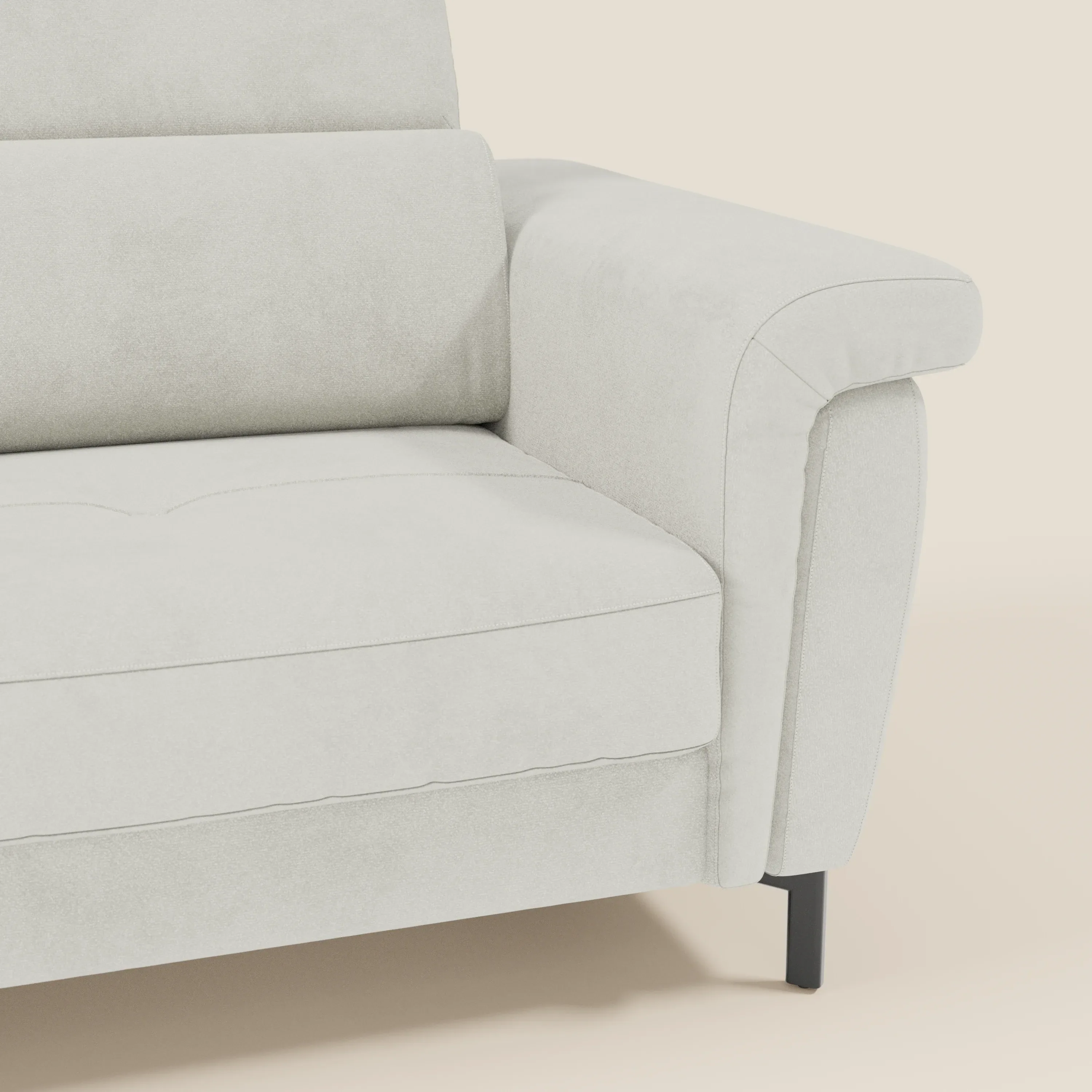 Capri canapé convertible design avec pieds hauts - têtières réglables en tissu raffiné effet velours détachable T30 - Image 168