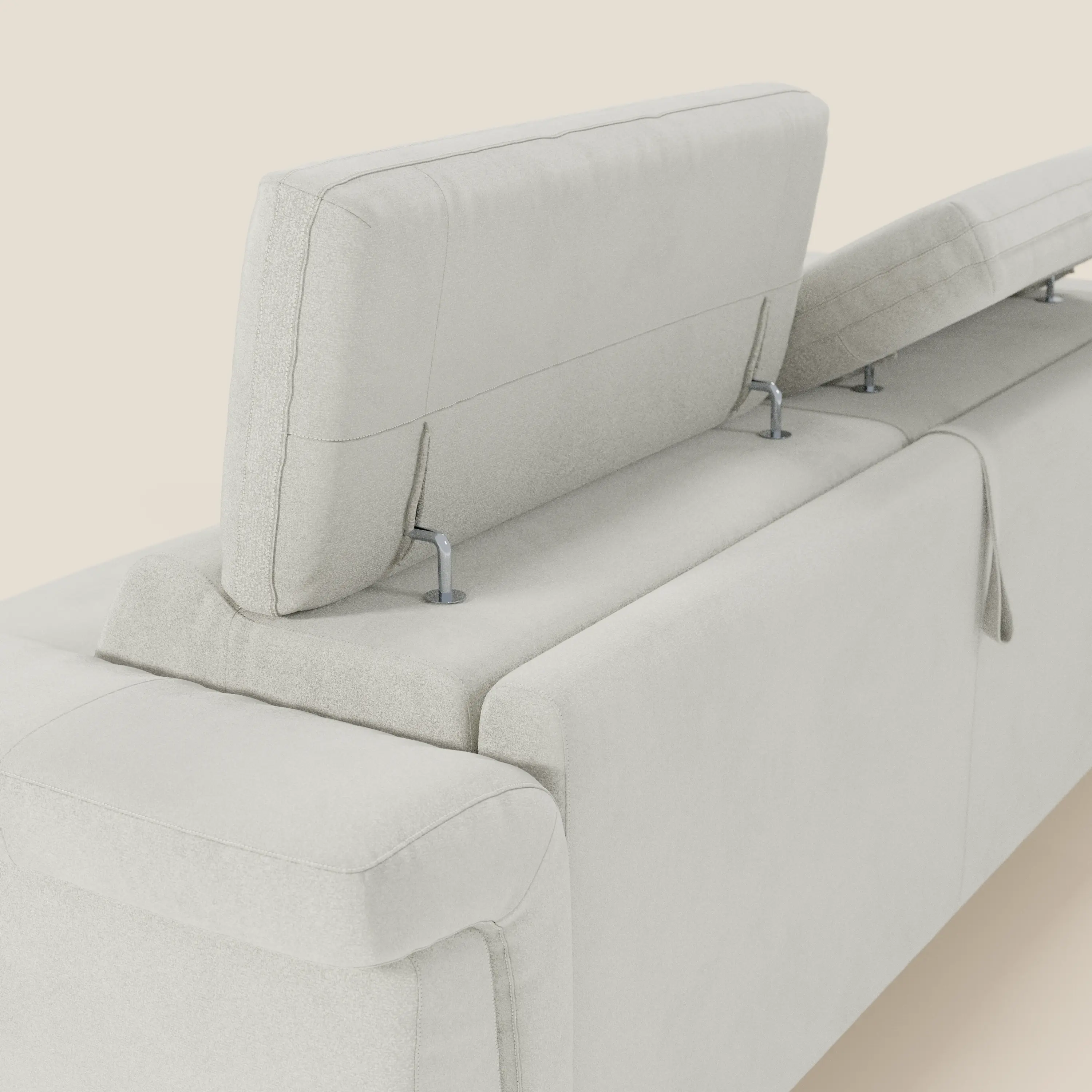 Capri canapé convertible design avec pieds hauts - têtières réglables en tissu raffiné effet velours détachable T30 - Image 169