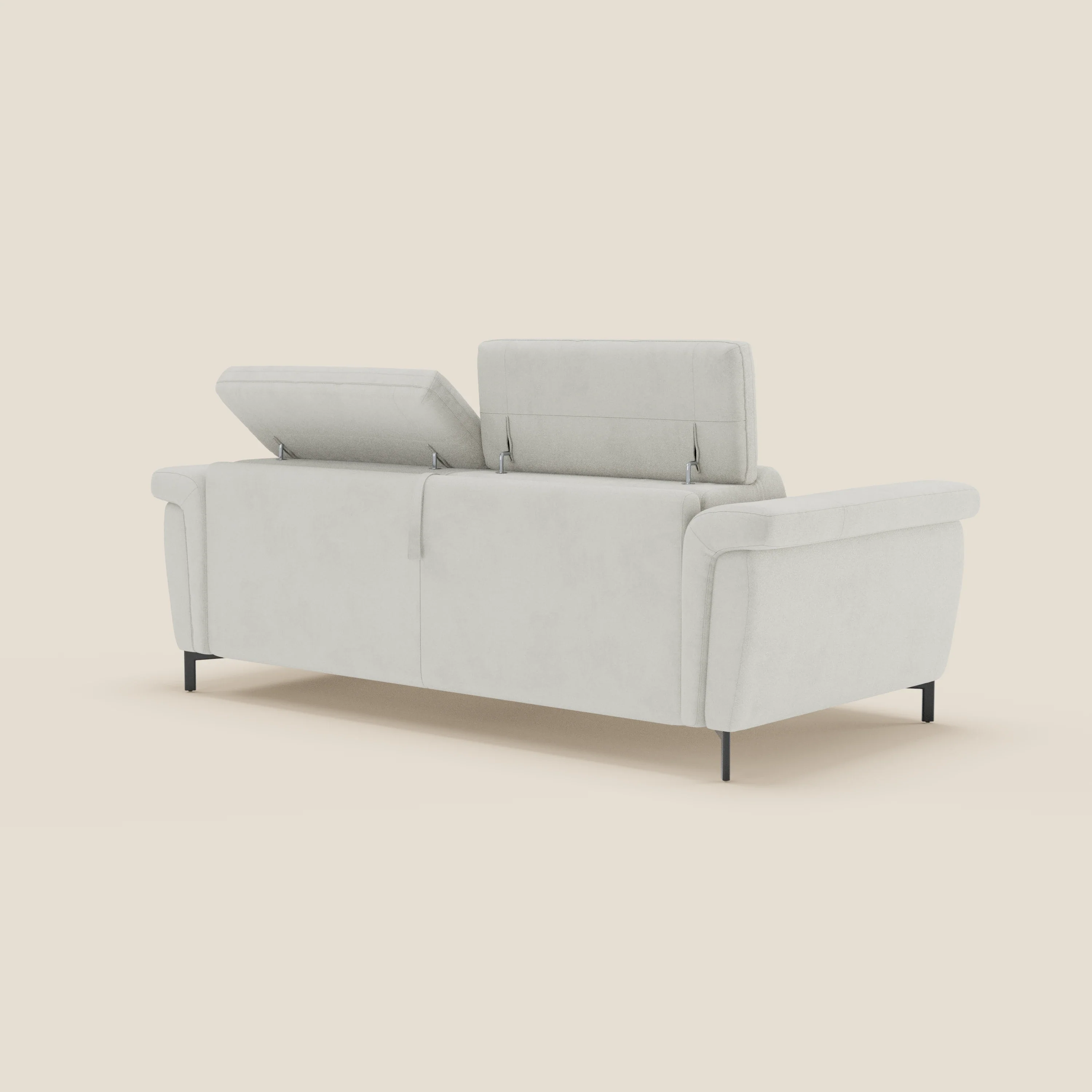 Capri canapé convertible design avec pieds hauts - têtières réglables en tissu raffiné effet velours détachable T30 - Image 171