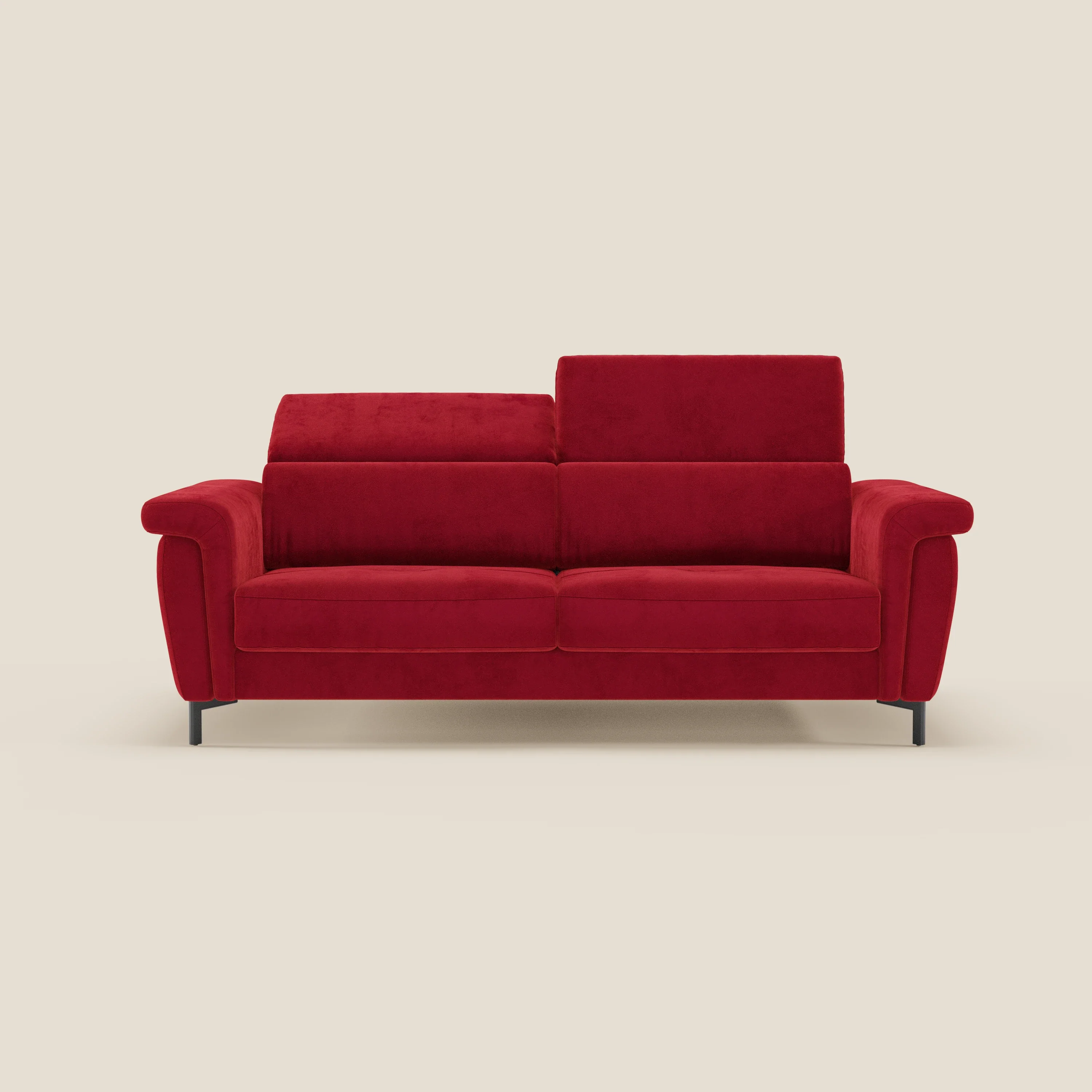 Capri canapé convertible design avec pieds hauts - têtières réglables en tissu raffiné effet velours détachable T30 - Image 176