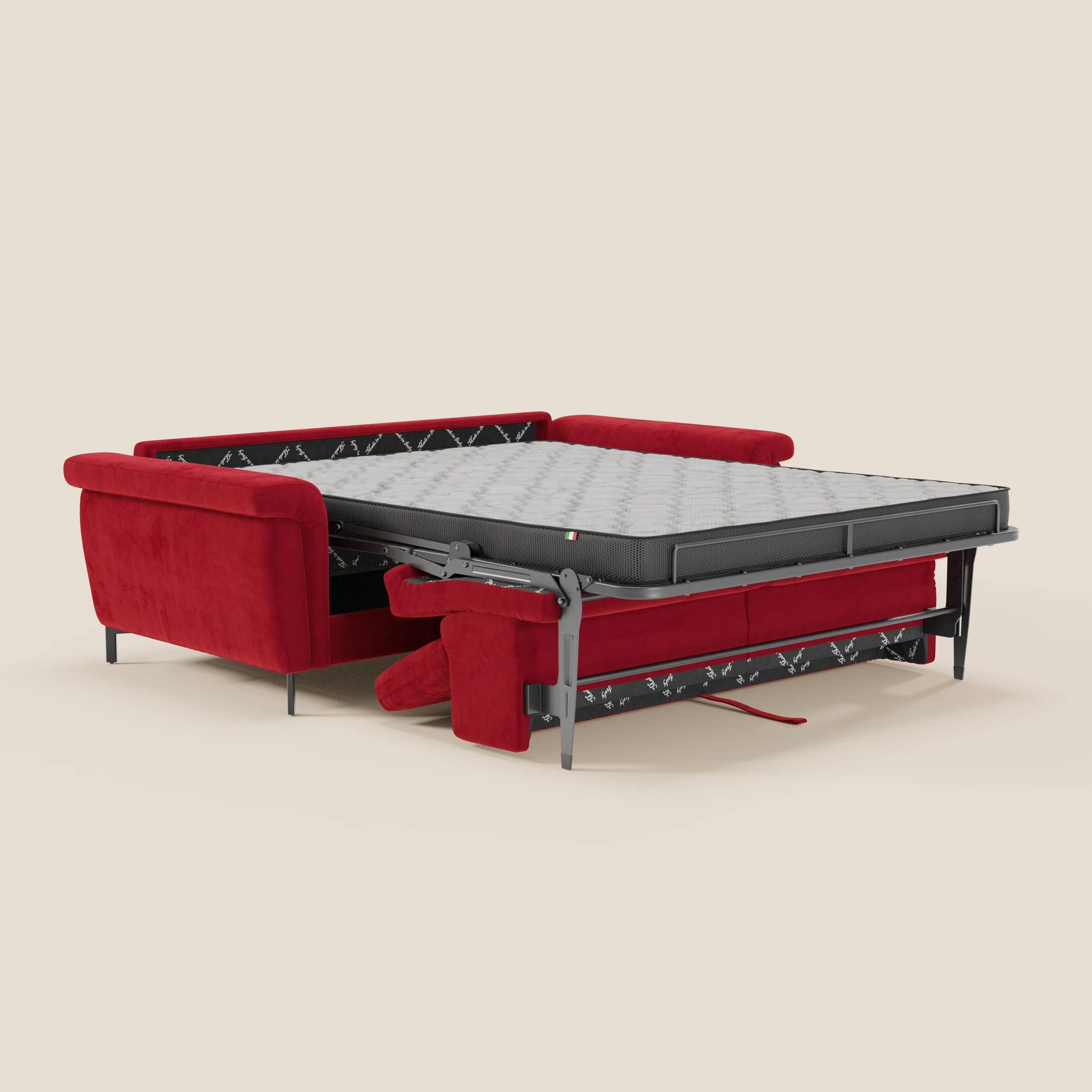 Capri canapé convertible design avec pieds hauts - têtières réglables en tissu raffiné effet velours détachable T30 - Image 179
