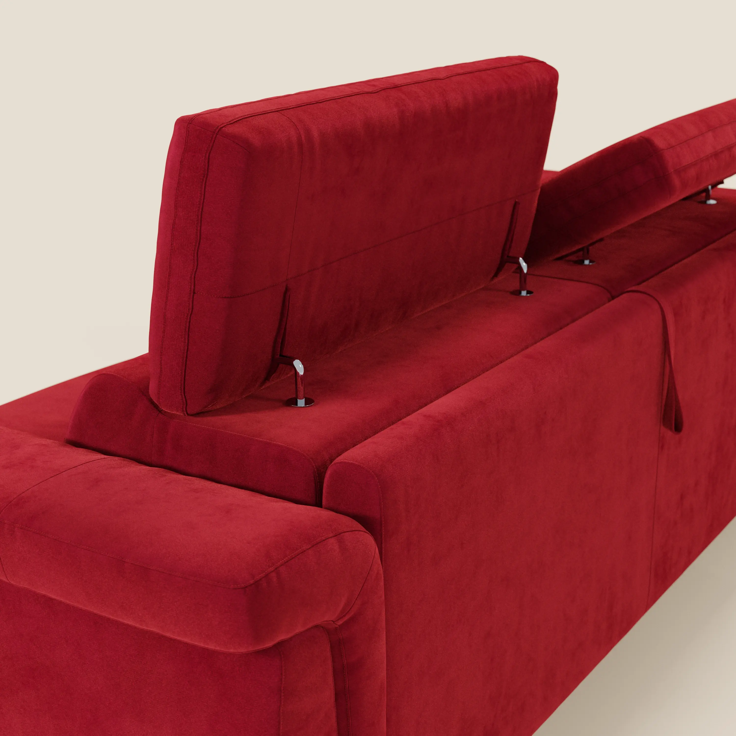 Capri canapé convertible design avec pieds hauts - têtières réglables en tissu raffiné effet velours détachable T30 - Image 181