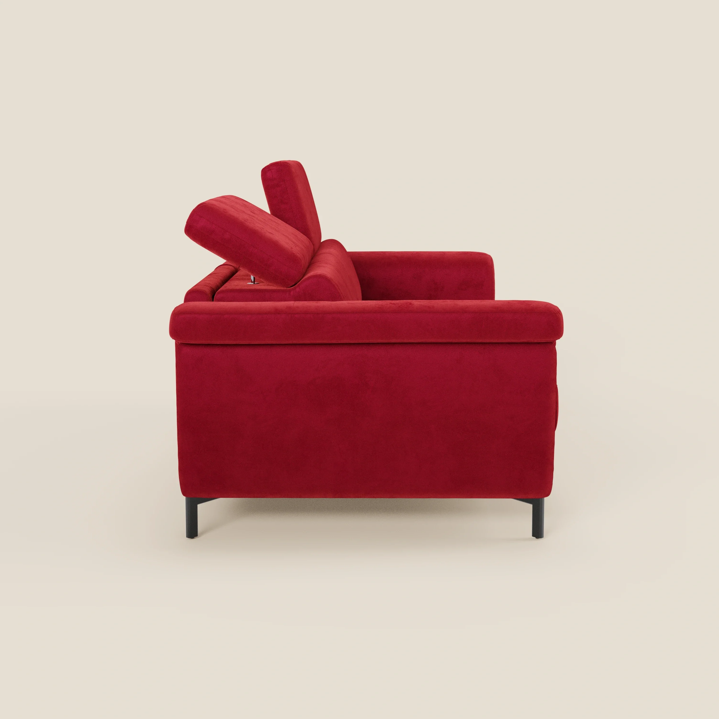 Capri canapé convertible design avec pieds hauts - têtières réglables en tissu raffiné effet velours détachable T30 - Image 182