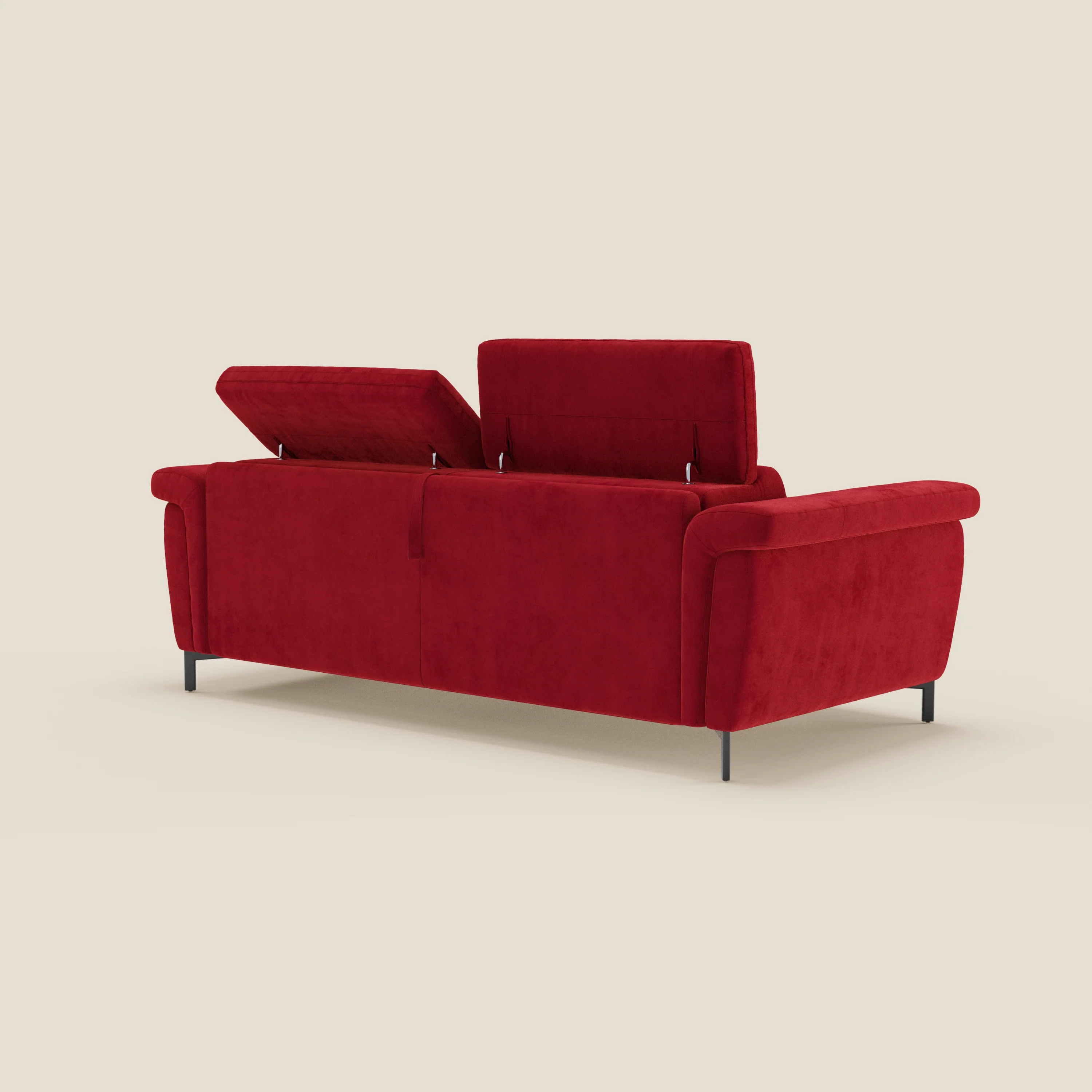 Capri canapé convertible design avec pieds hauts - têtières réglables en tissu raffiné effet velours détachable T30 - Image 183