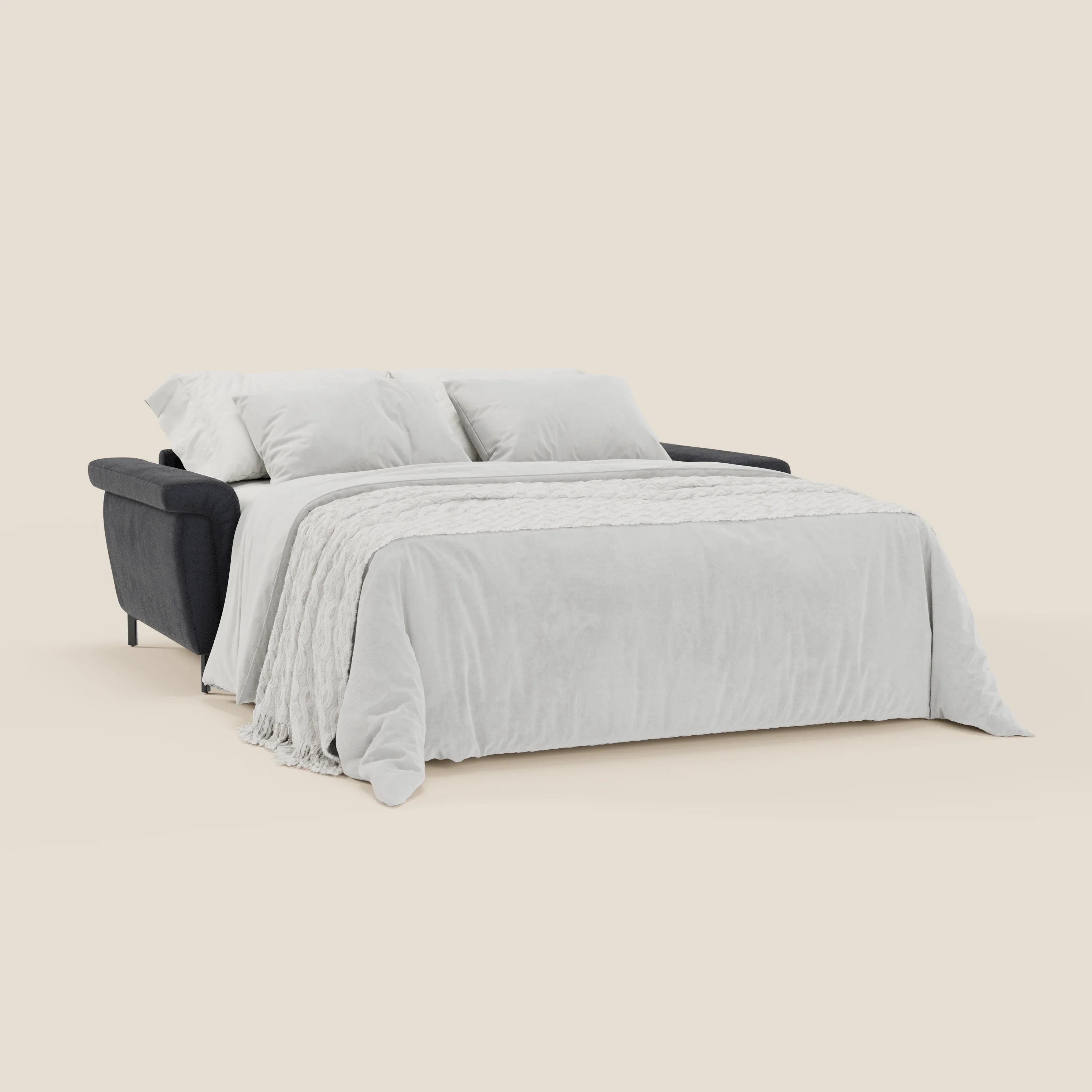 Capri canapé convertible design avec pieds hauts - têtières réglables en tissu raffiné effet velours détachable T30 - Image 188