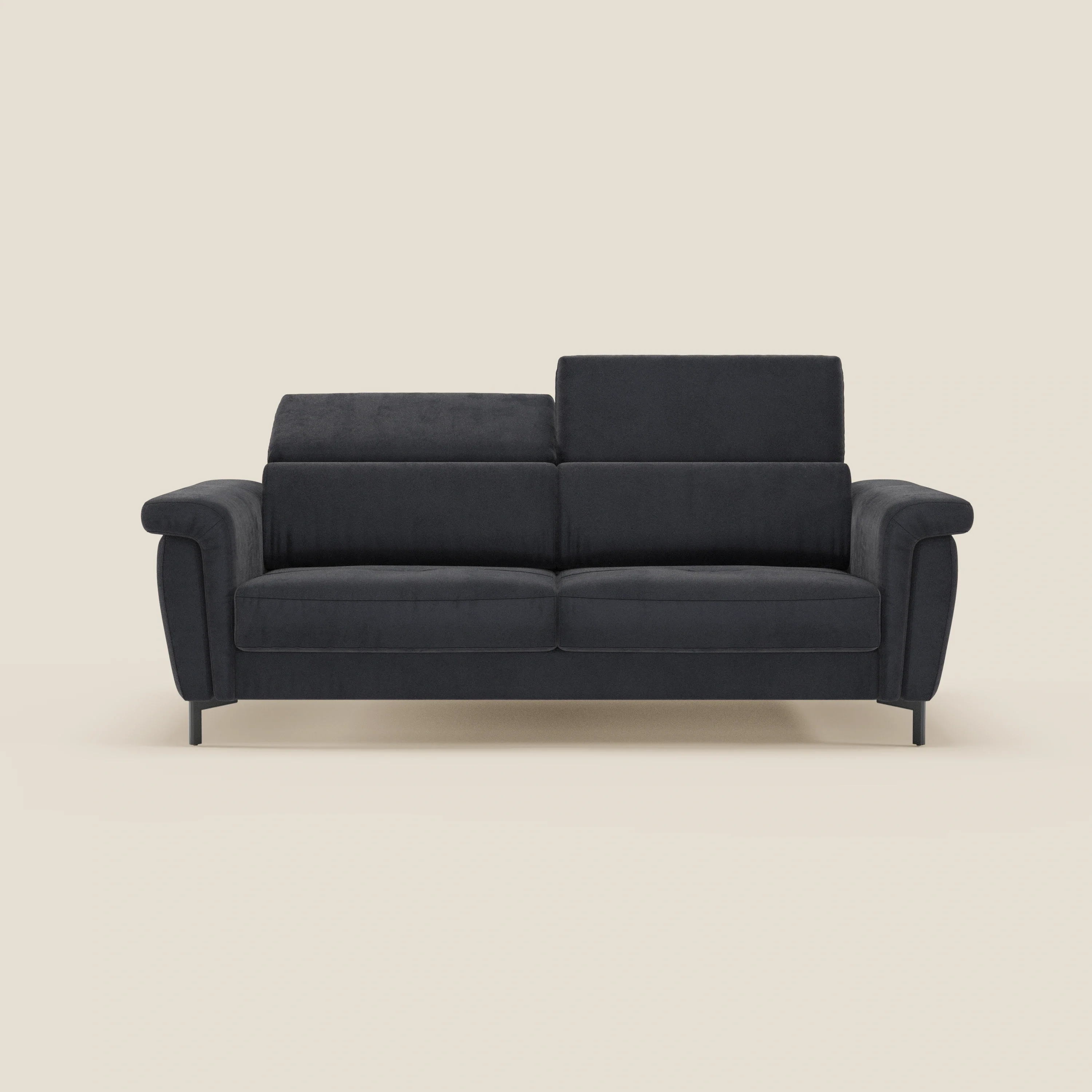 Capri canapé convertible design avec pieds hauts - têtières réglables en tissu raffiné effet velours détachable T30 - Image 189
