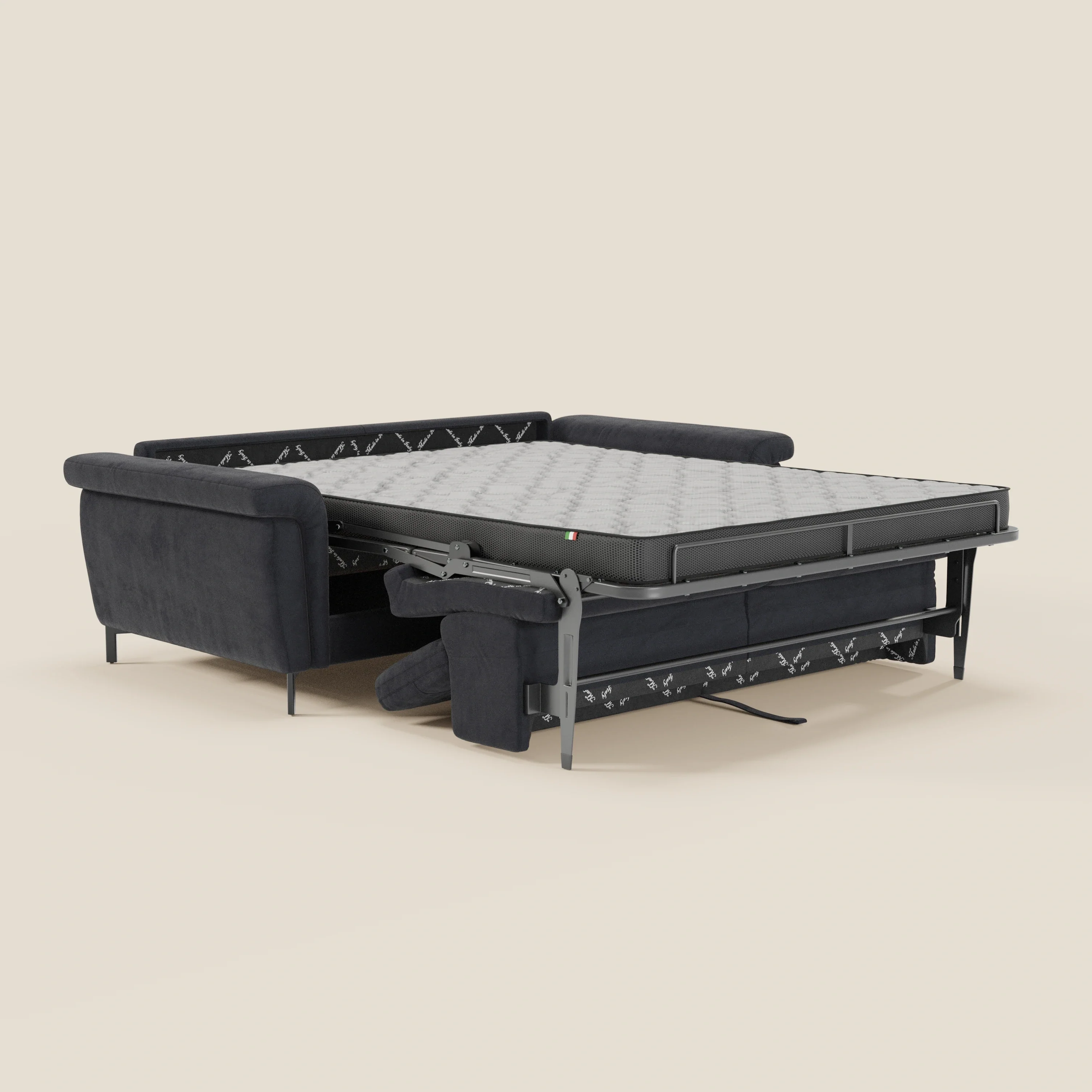 Capri canapé convertible design avec pieds hauts - têtières réglables en tissu raffiné effet velours détachable T30 - Image 192