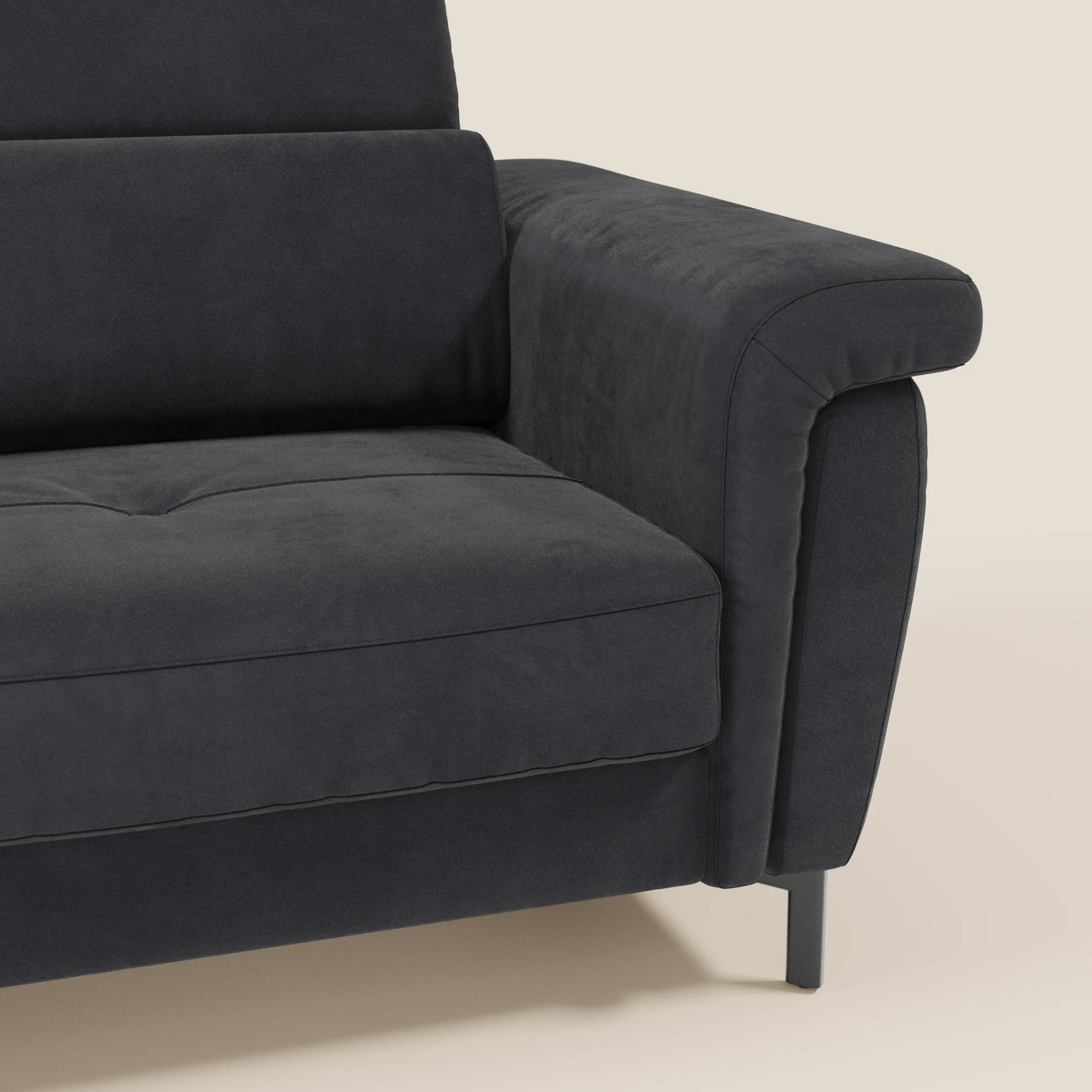 Capri canapé convertible design avec pieds hauts - têtières réglables en tissu raffiné effet velours détachable T30 - Image 193