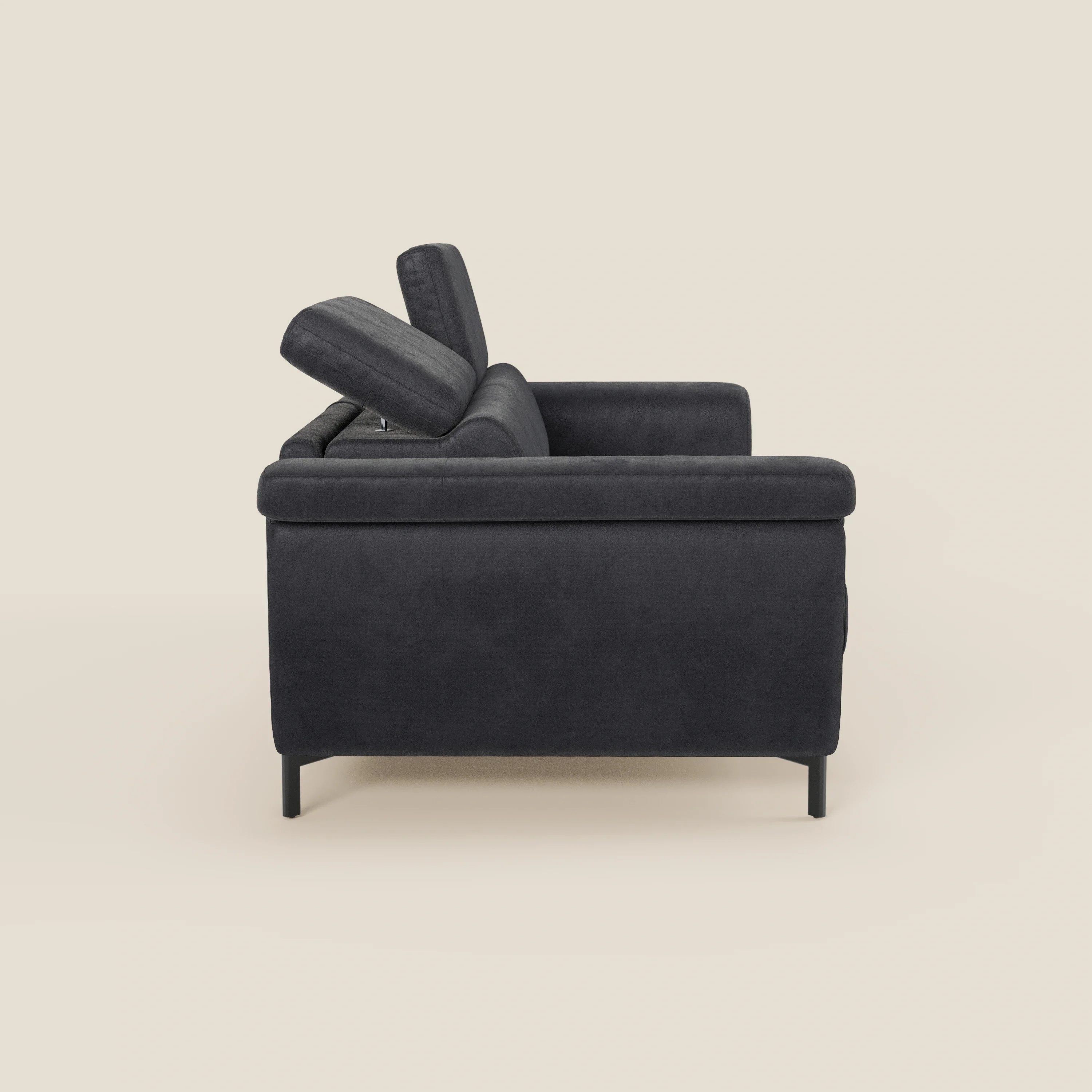Capri canapé convertible design avec pieds hauts - têtières réglables en tissu raffiné effet velours détachable T30 - Image 195