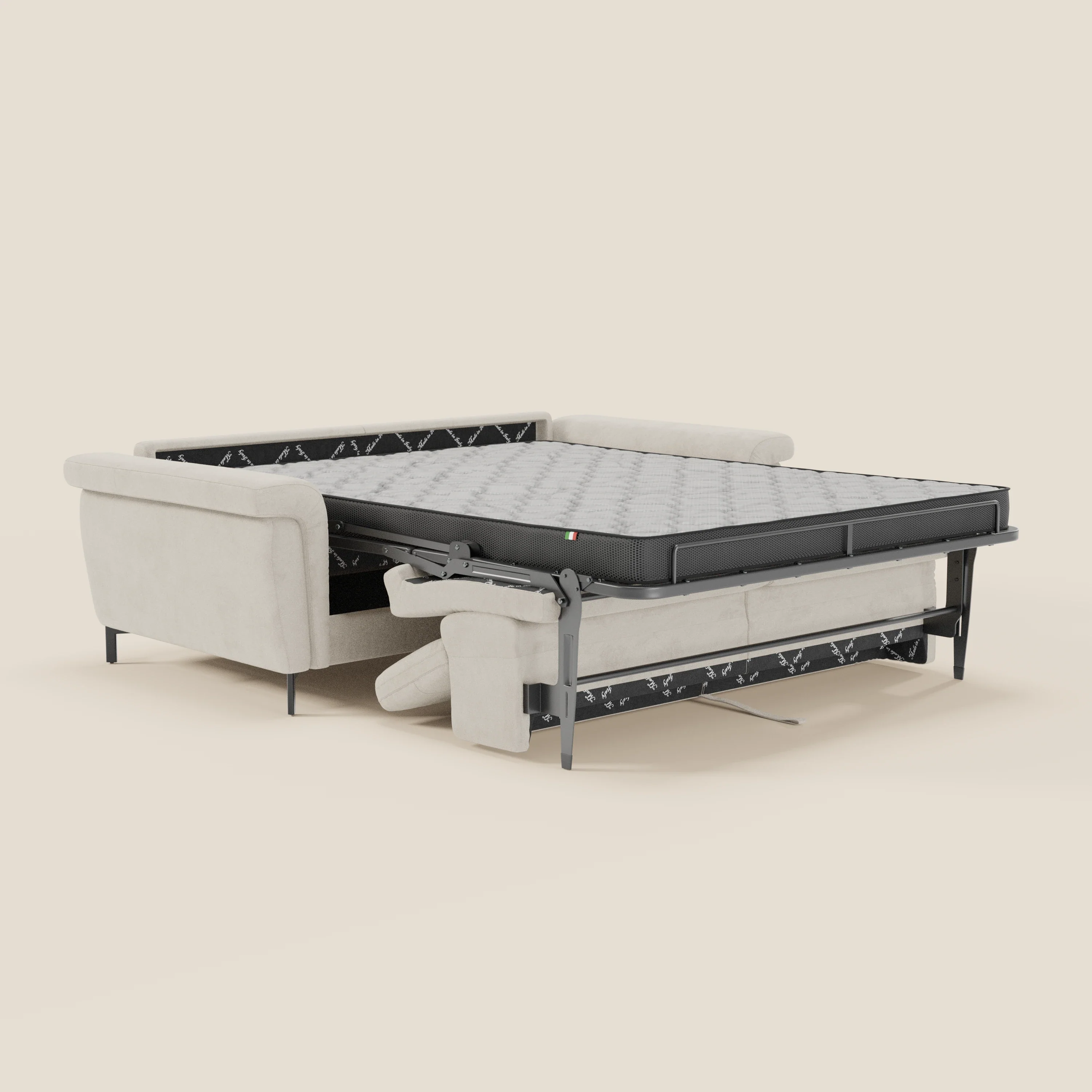 Capri canapé convertible design avec pieds hauts - têtières réglables en tissu raffiné effet velours détachable T30 - Image 20