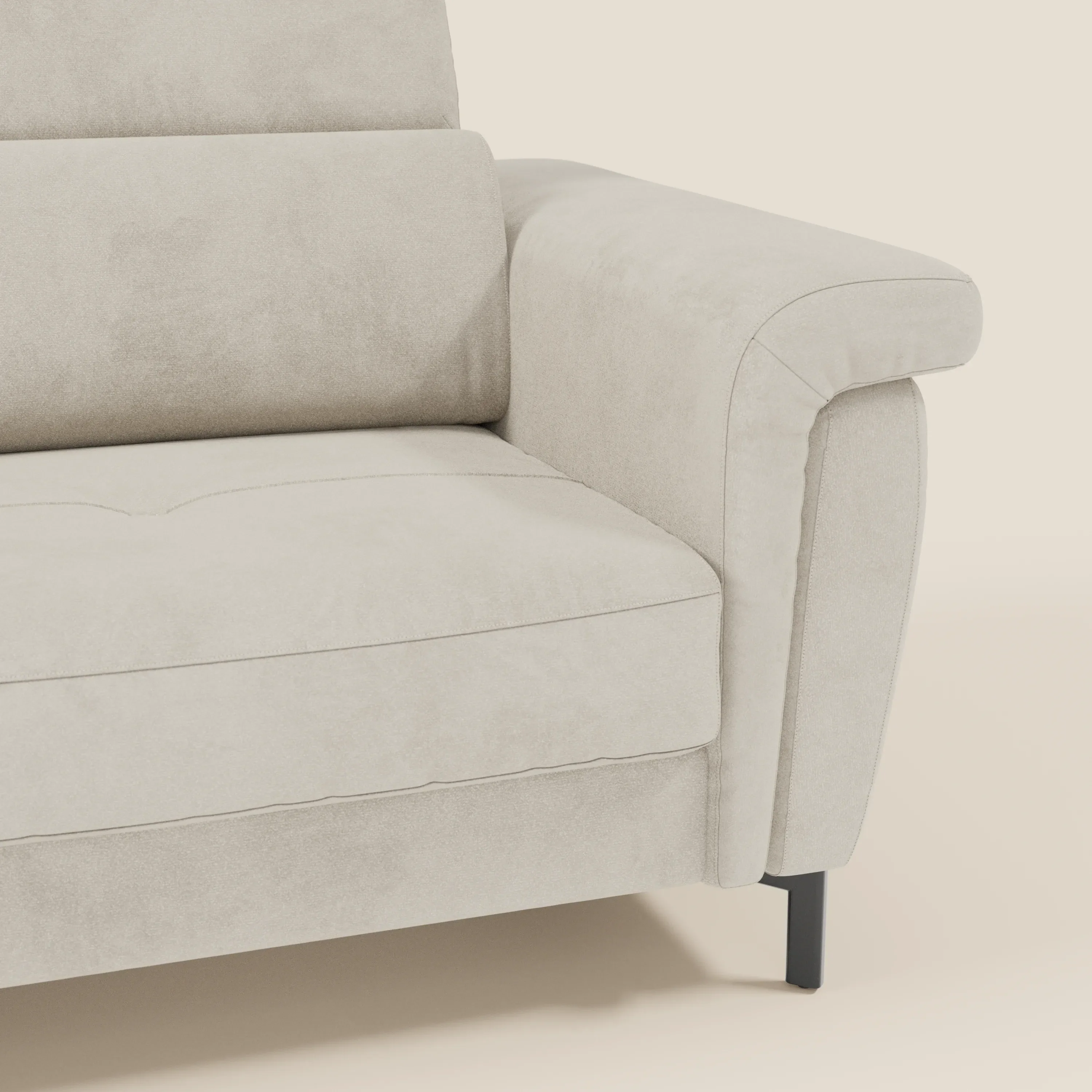 Capri canapé convertible design avec pieds hauts - têtières réglables en tissu raffiné effet velours détachable T30 - Image 21