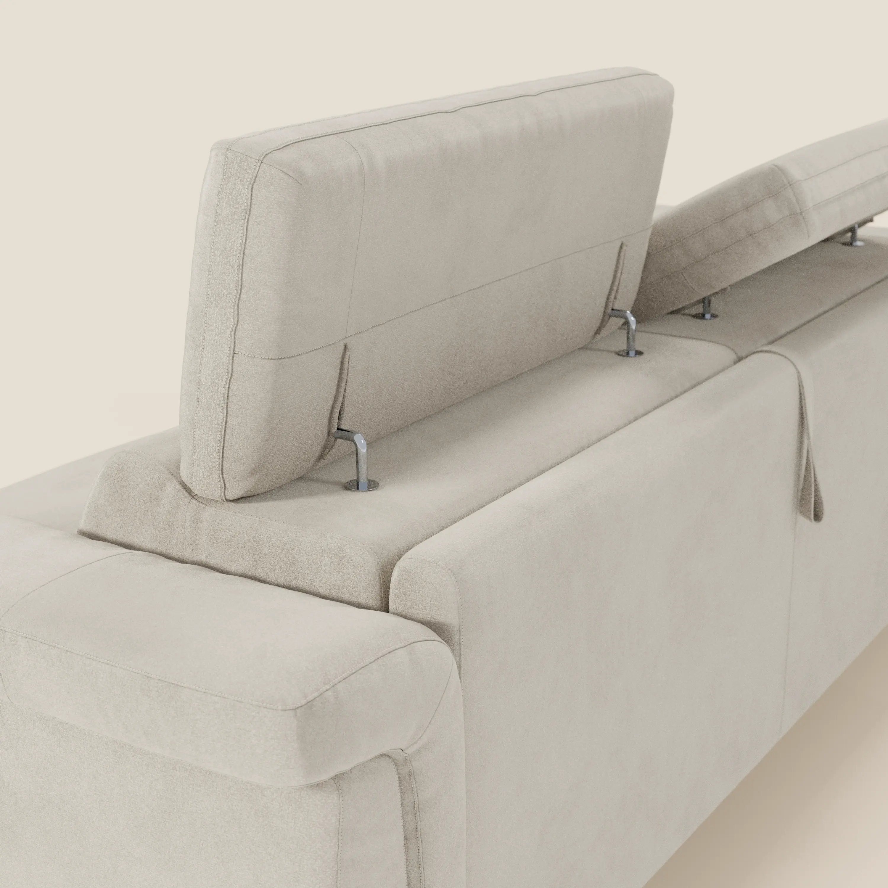 Capri canapé convertible design avec pieds hauts - têtières réglables en tissu raffiné effet velours détachable T30 - Image 22