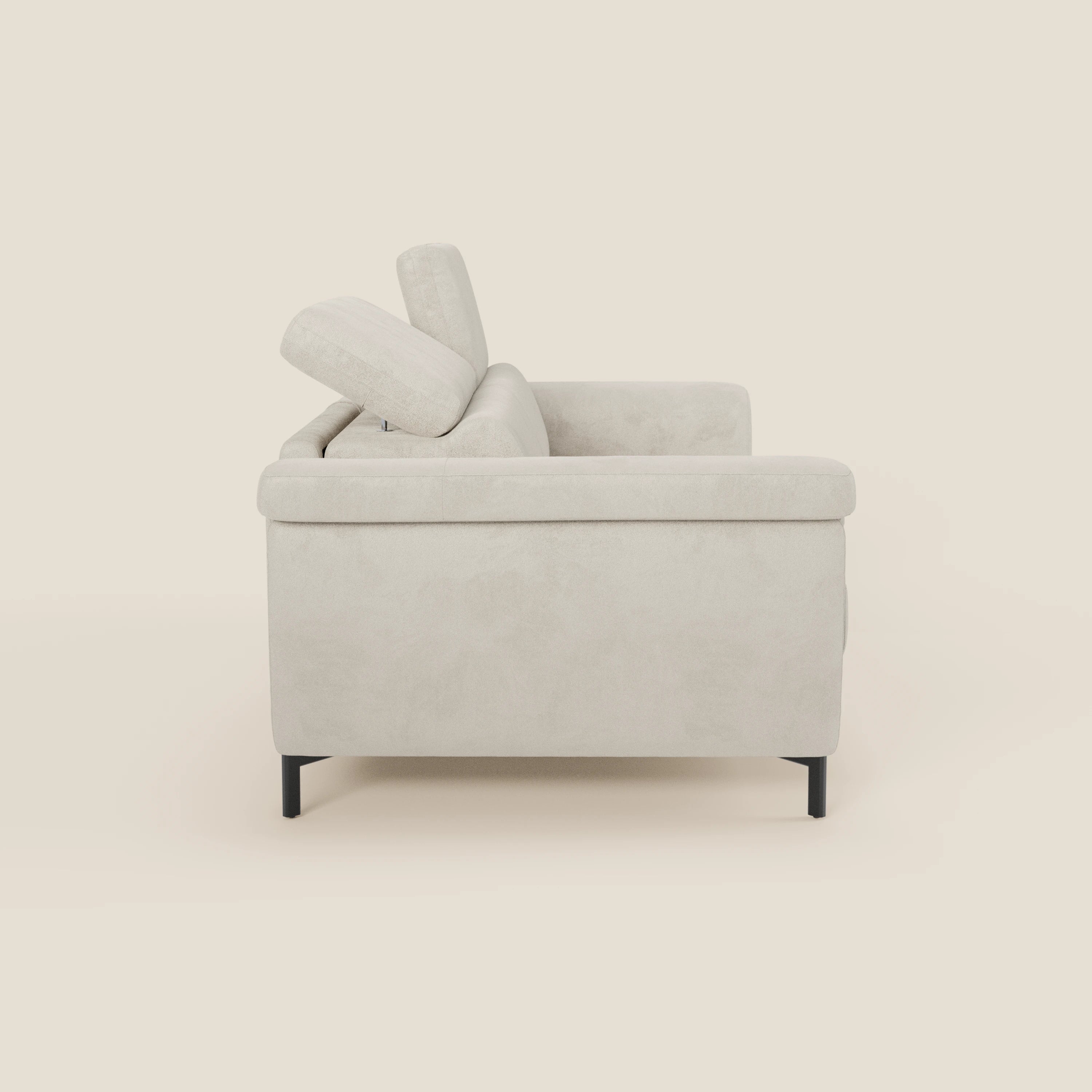 Capri canapé convertible design avec pieds hauts - têtières réglables en tissu raffiné effet velours détachable T30 - Image 23