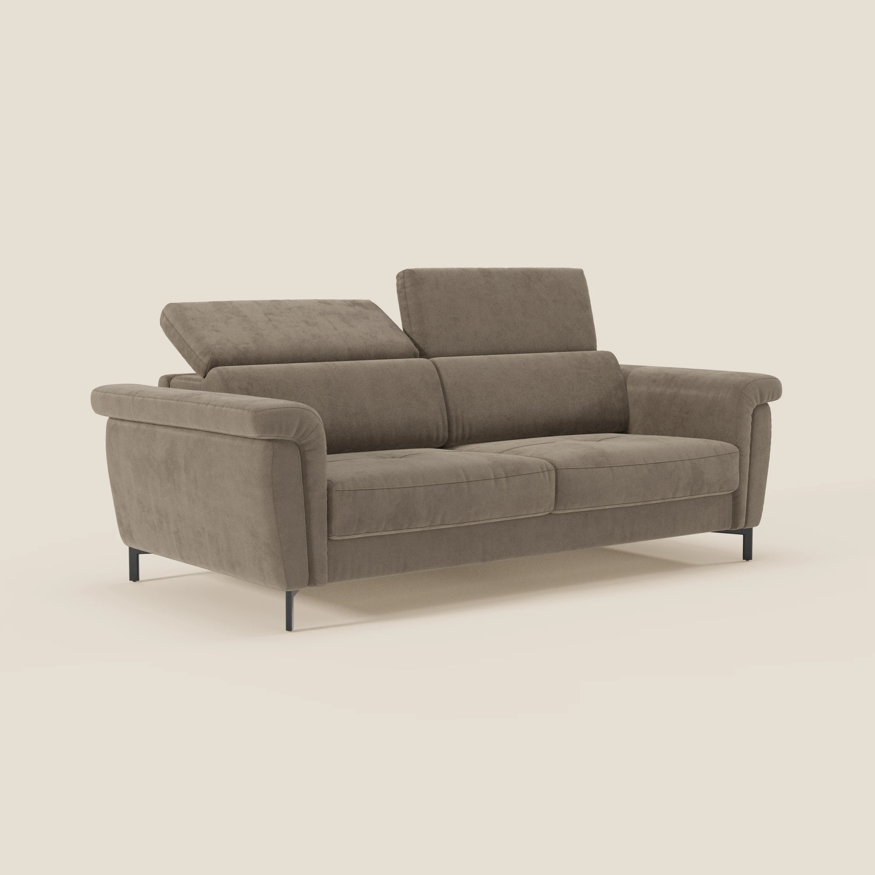 Capri canapé convertible design avec pieds hauts - têtières réglables en tissu raffiné effet velours détachable T30 - Image 27