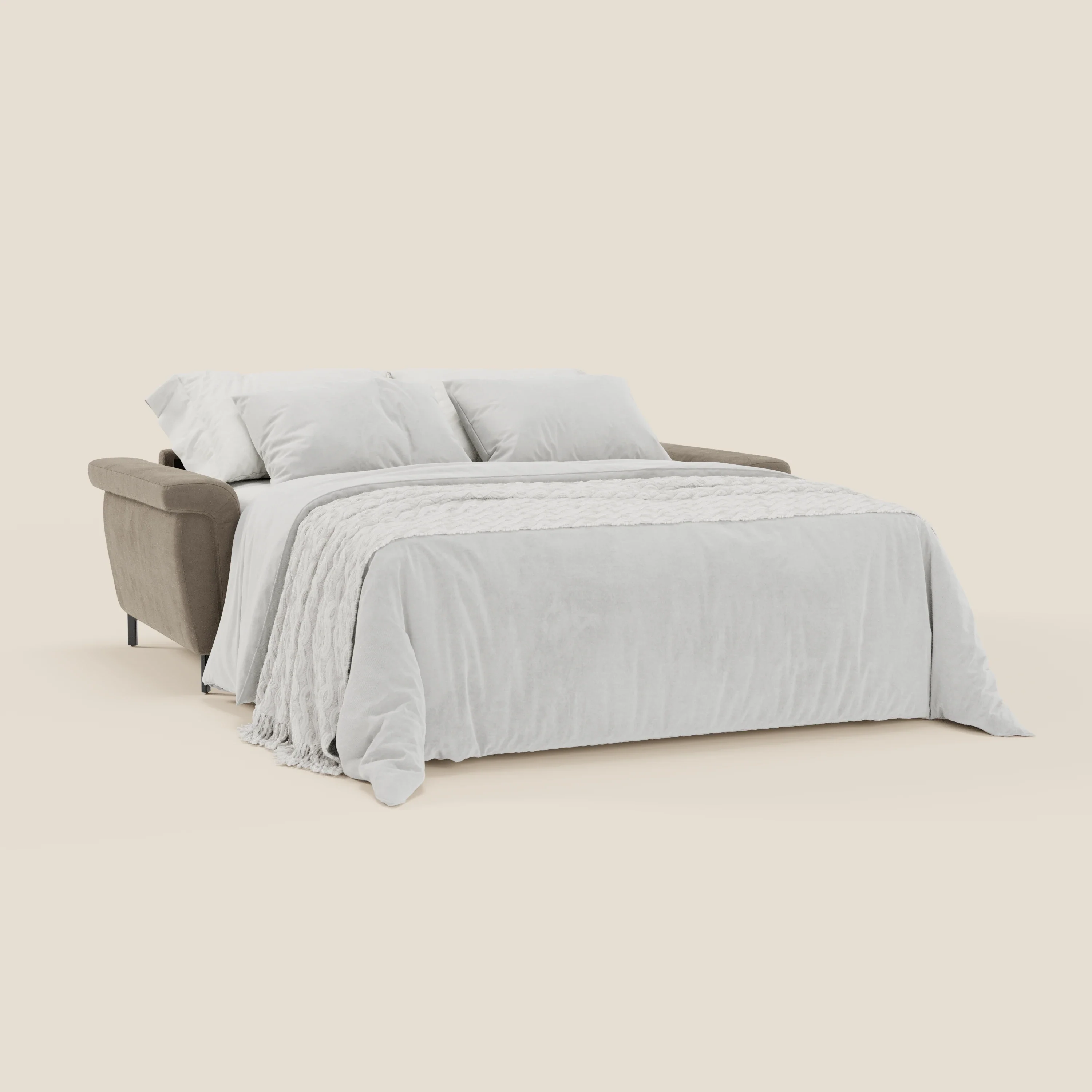 Capri canapé convertible design avec pieds hauts - têtières réglables en tissu raffiné effet velours détachable T30 - Image 28