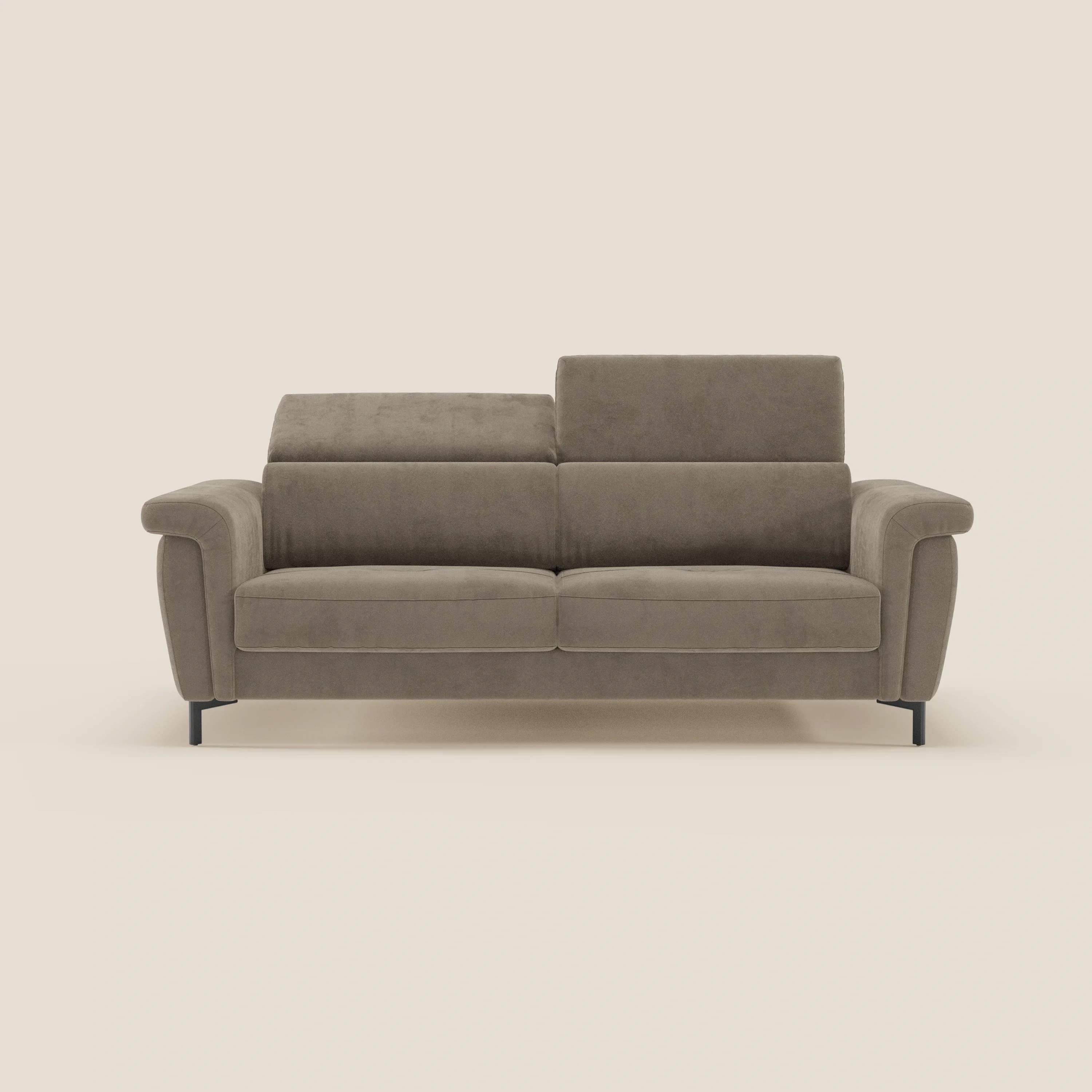 Capri canapé convertible design avec pieds hauts - têtières réglables en tissu raffiné effet velours détachable T30 - Image 29