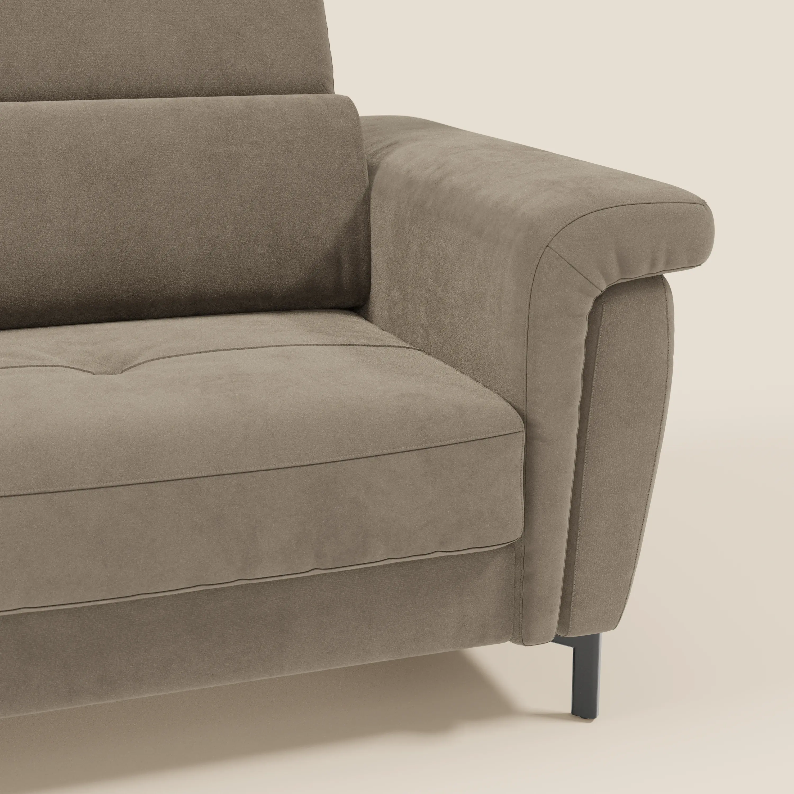 Capri canapé convertible design avec pieds hauts - têtières réglables en tissu raffiné effet velours détachable T30 - Image 33