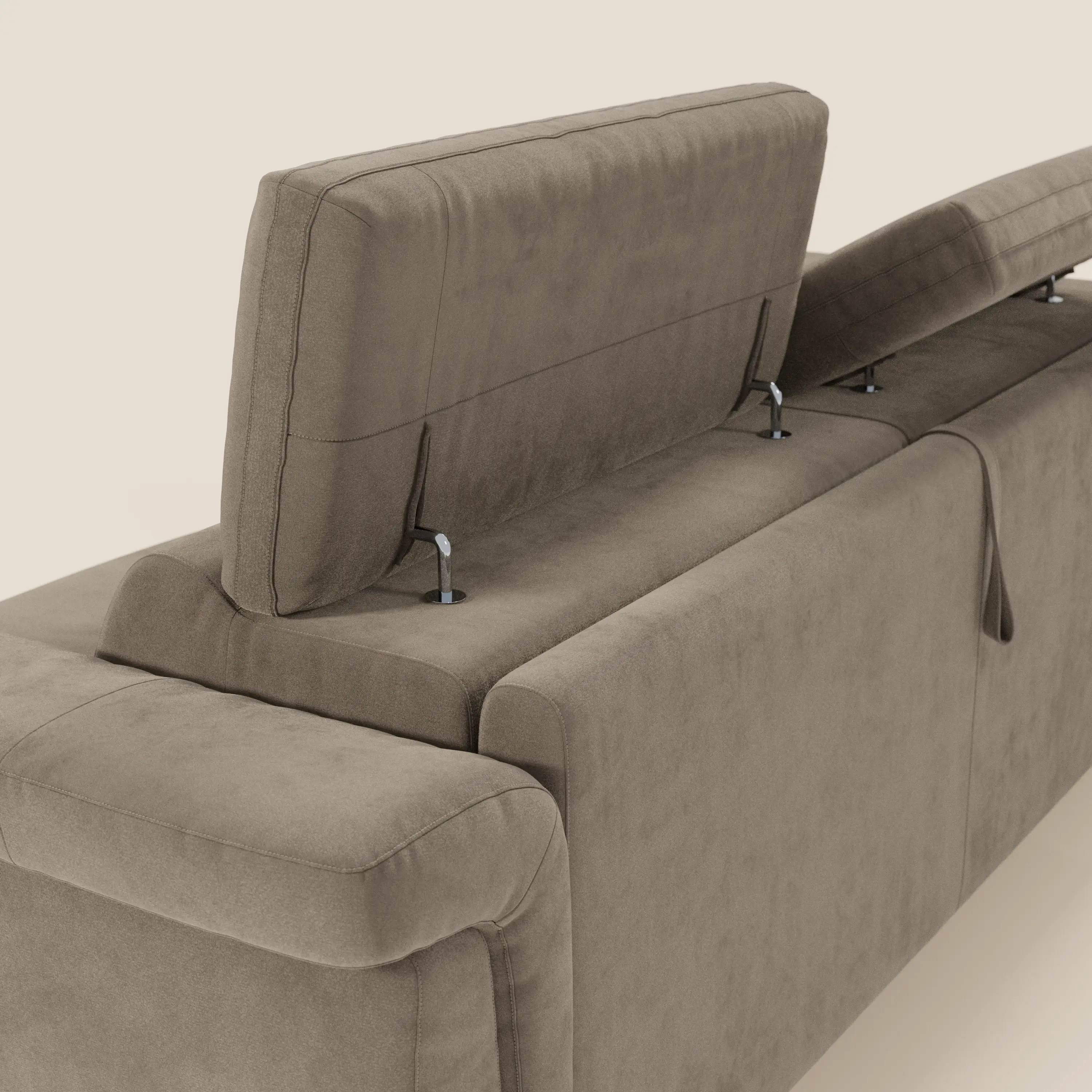 Capri canapé convertible design avec pieds hauts - têtières réglables en tissu raffiné effet velours détachable T30 - Image 34