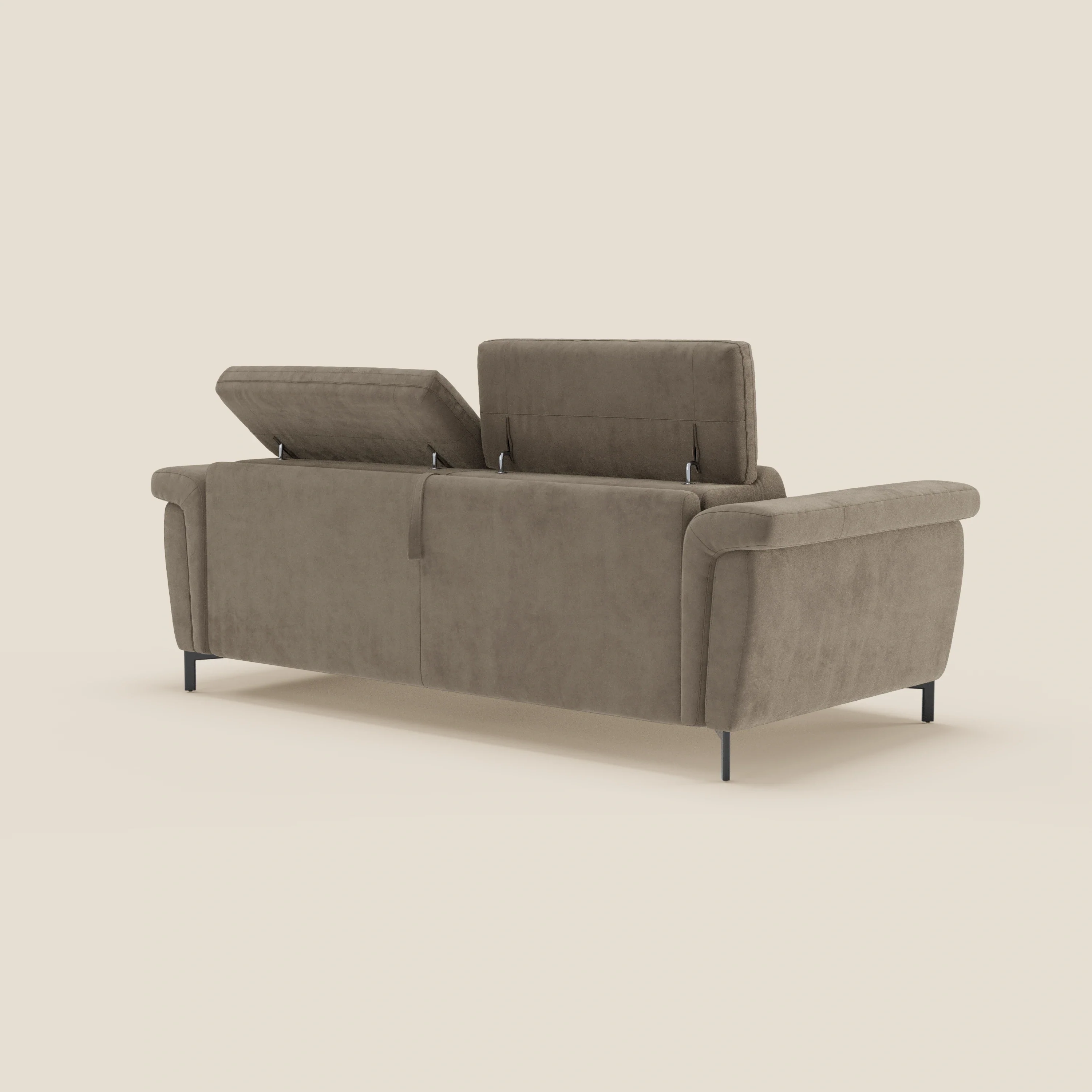 Capri canapé convertible design avec pieds hauts - têtières réglables en tissu raffiné effet velours détachable T30 - Image 36