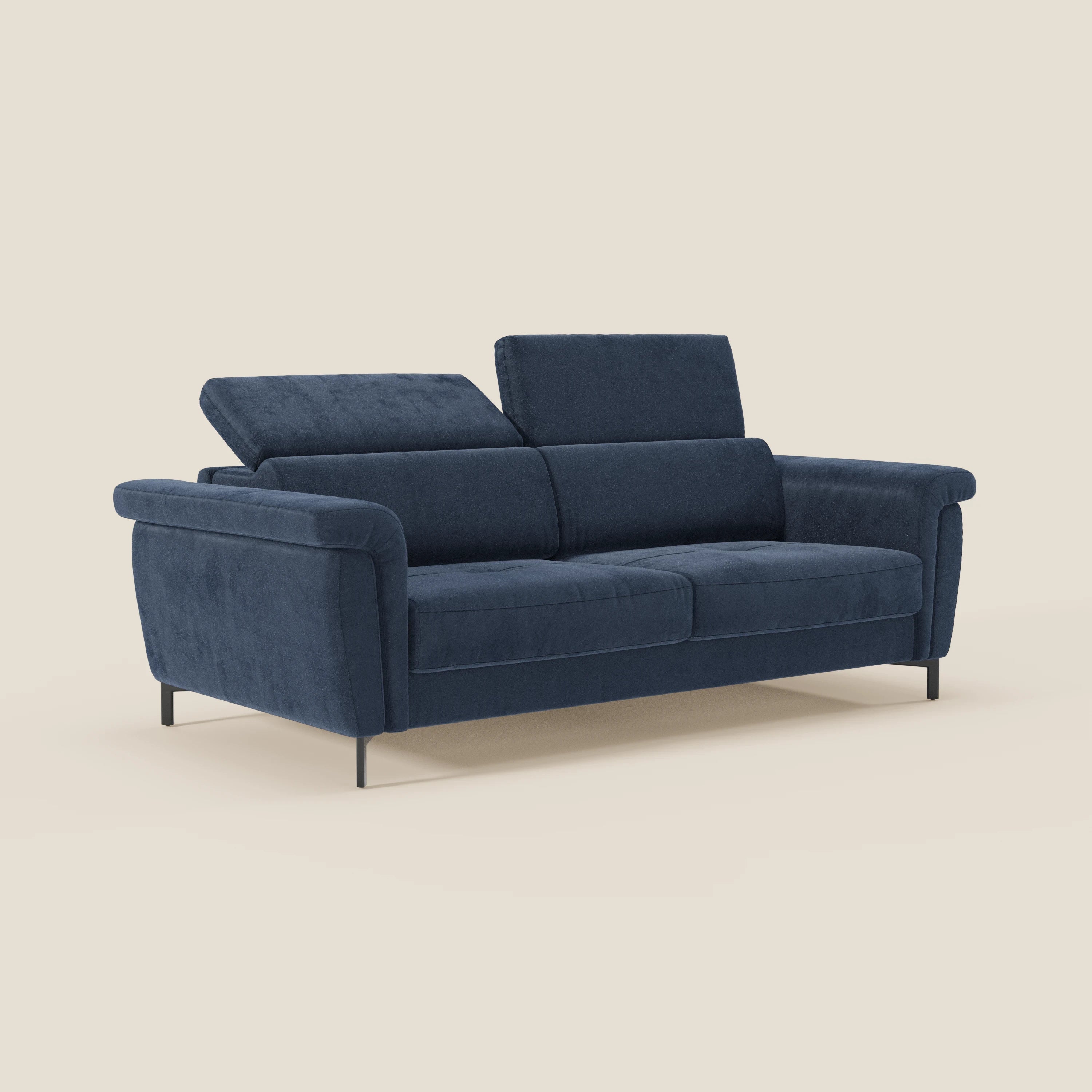 Capri canapé convertible design avec pieds hauts - têtières réglables en tissu raffiné effet velours détachable T30 - Image 39