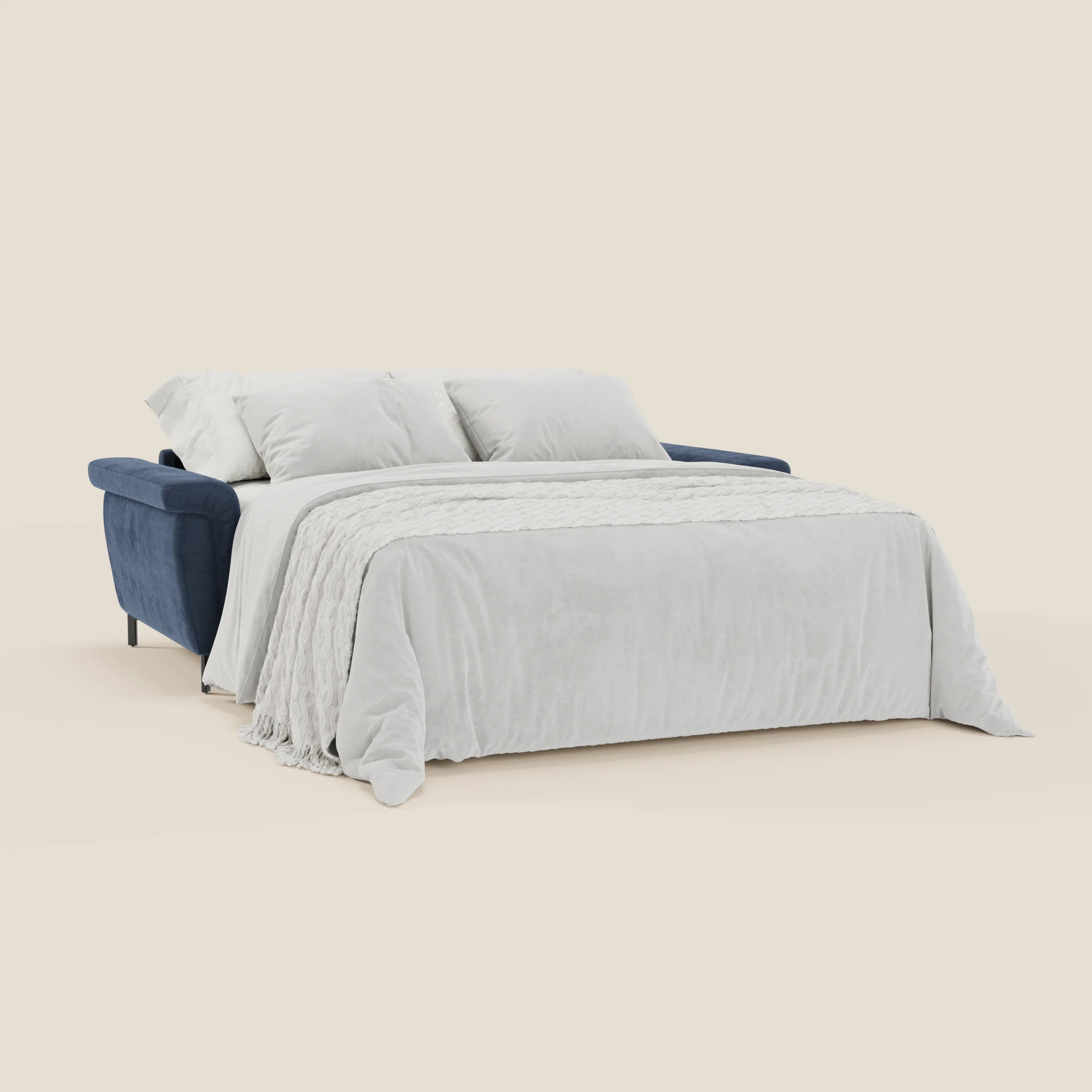 Capri canapé convertible design avec pieds hauts - têtières réglables en tissu raffiné effet velours détachable T30 - Image 40