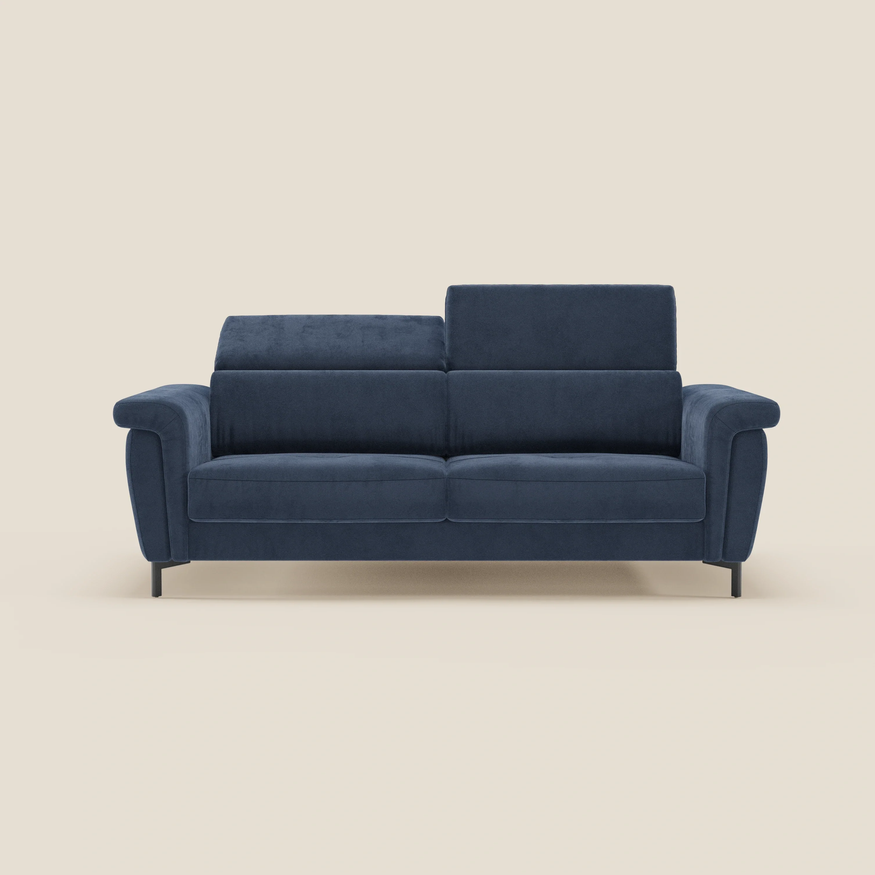 Capri canapé convertible design avec pieds hauts - têtières réglables en tissu raffiné effet velours détachable T30 - Image 41