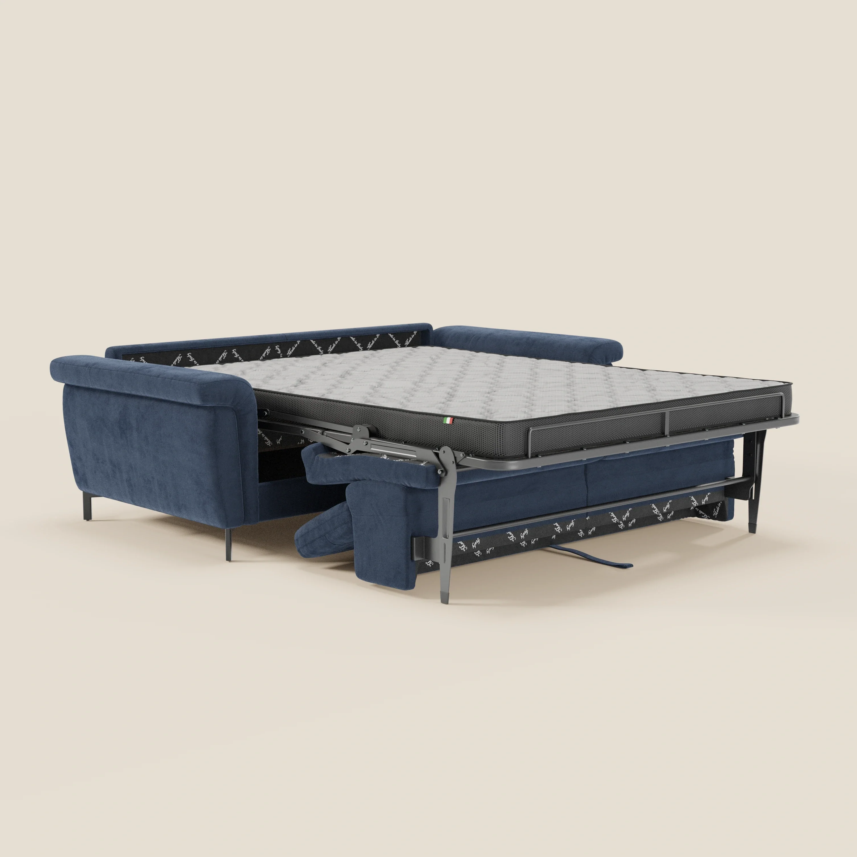 Capri canapé convertible design avec pieds hauts - têtières réglables en tissu raffiné effet velours détachable T30 - Image 44