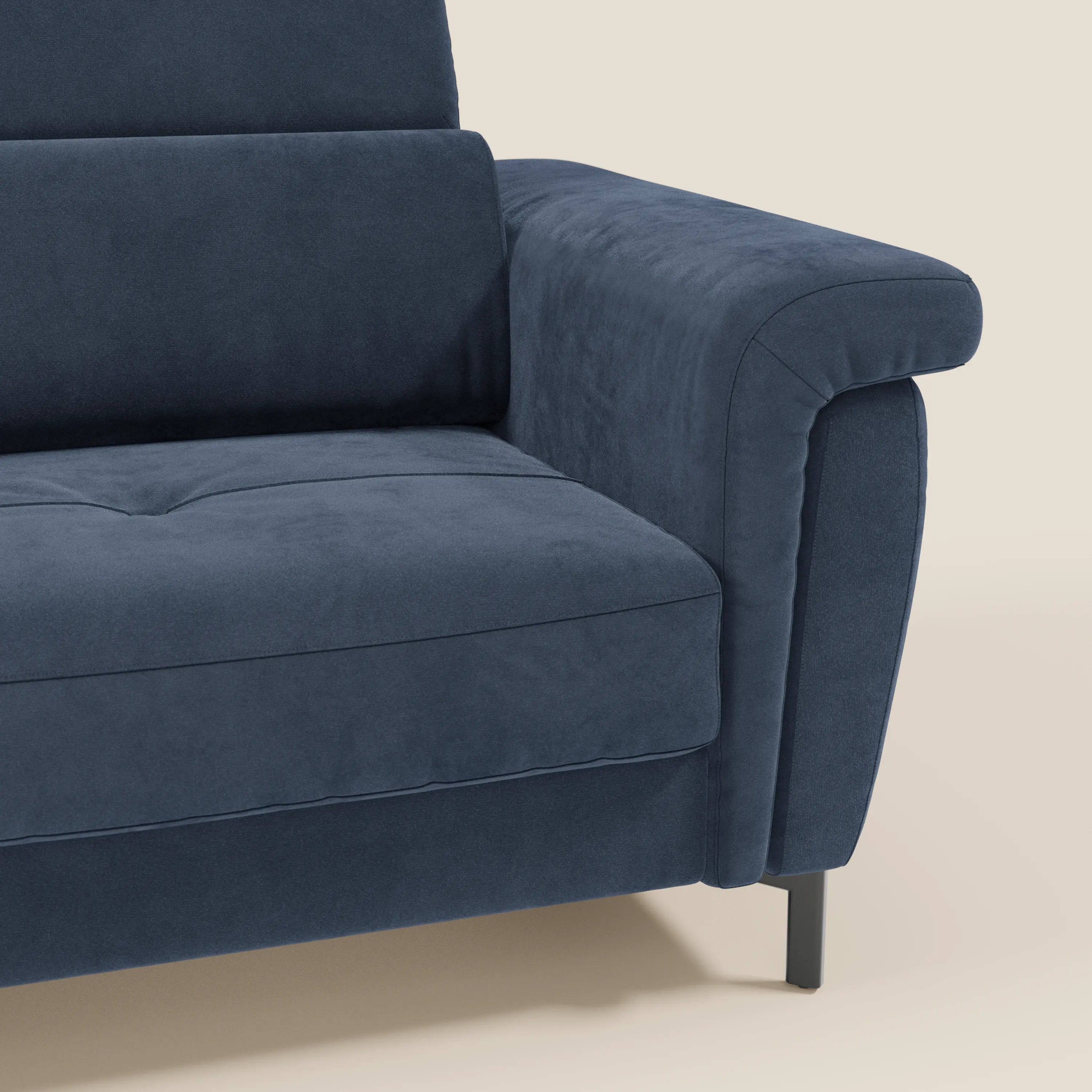 Capri canapé convertible design avec pieds hauts - têtières réglables en tissu raffiné effet velours détachable T30 - Image 45