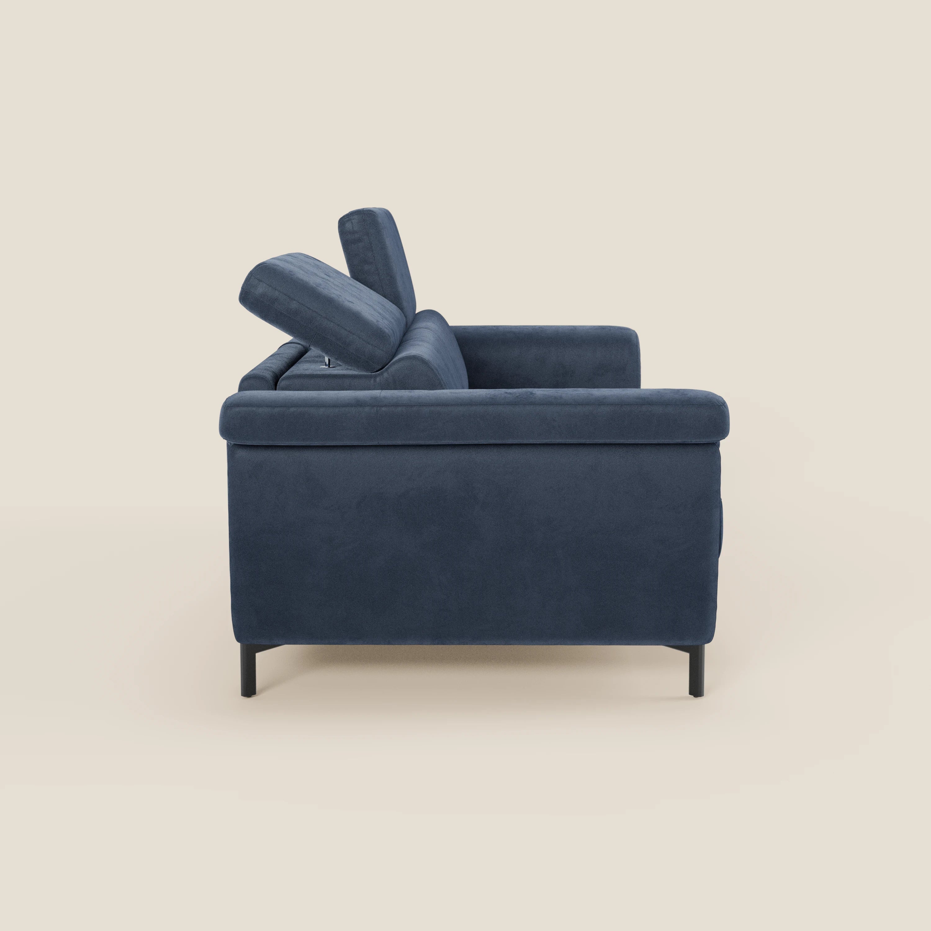 Capri canapé convertible design avec pieds hauts - têtières réglables en tissu raffiné effet velours détachable T30 - Image 47