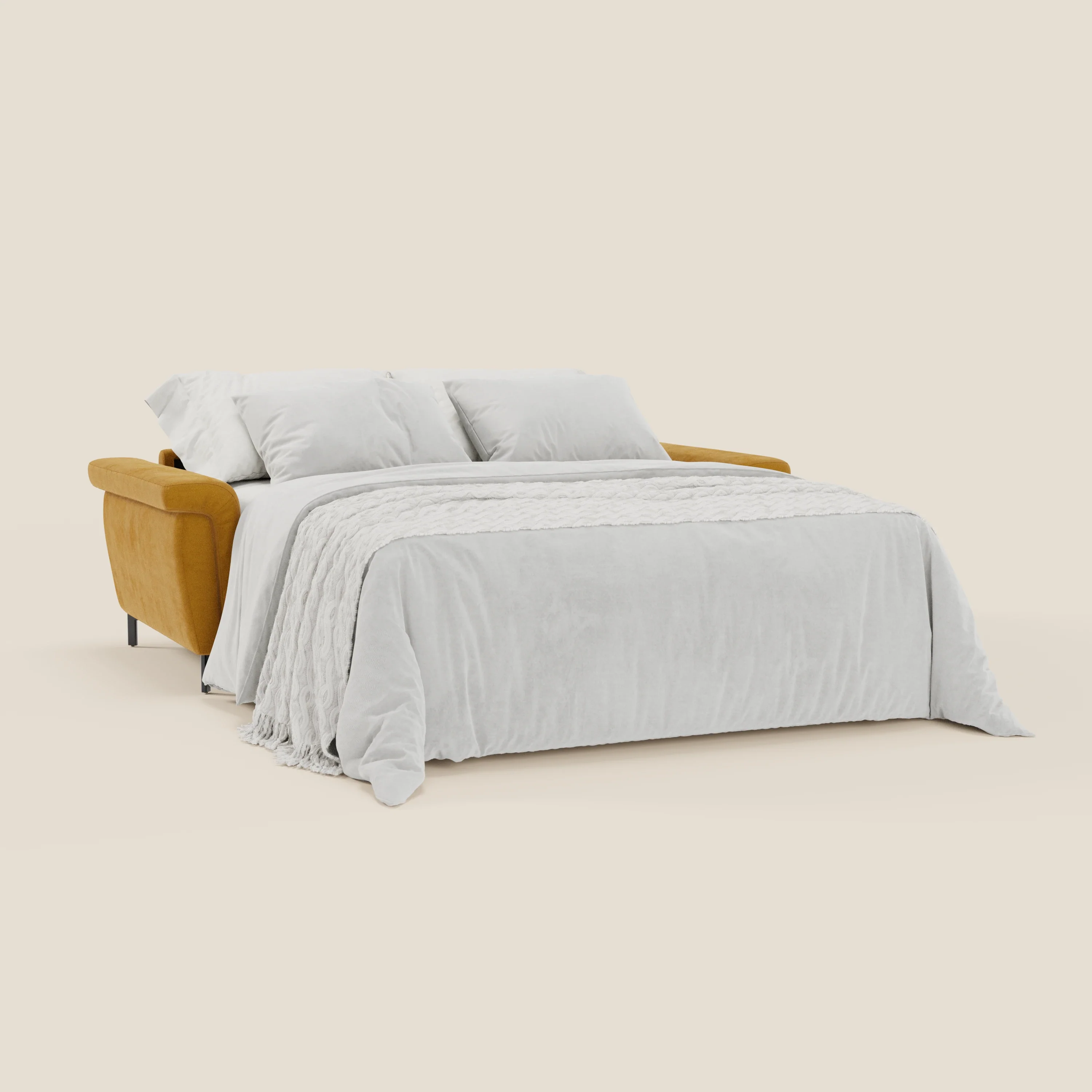 Capri canapé convertible design avec pieds hauts - têtières réglables en tissu raffiné effet velours détachable T30 - Image 53