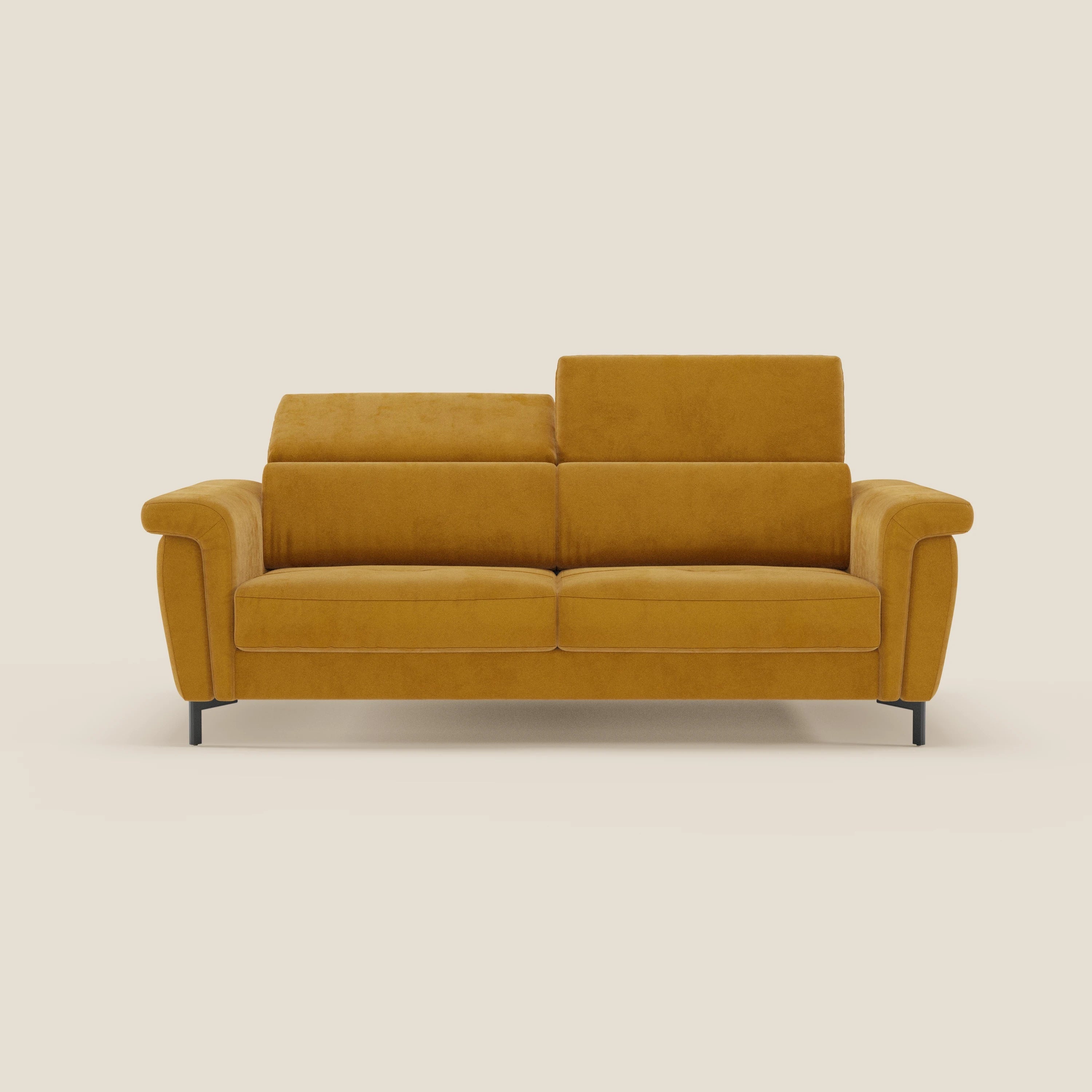 Capri canapé convertible design avec pieds hauts - têtières réglables en tissu raffiné effet velours détachable T30 - Image 54