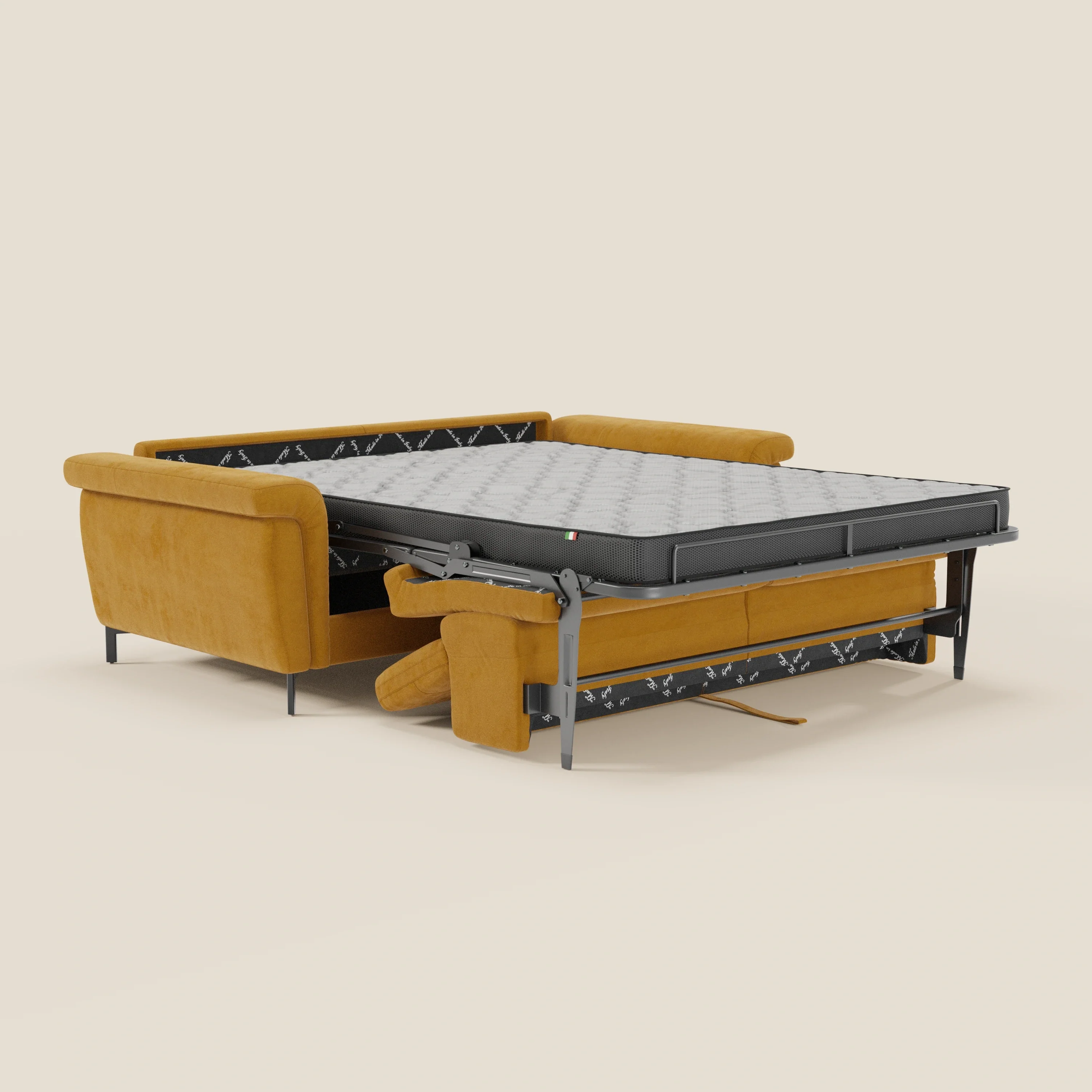 Capri canapé convertible design avec pieds hauts - têtières réglables en tissu raffiné effet velours détachable T30 - Image 57