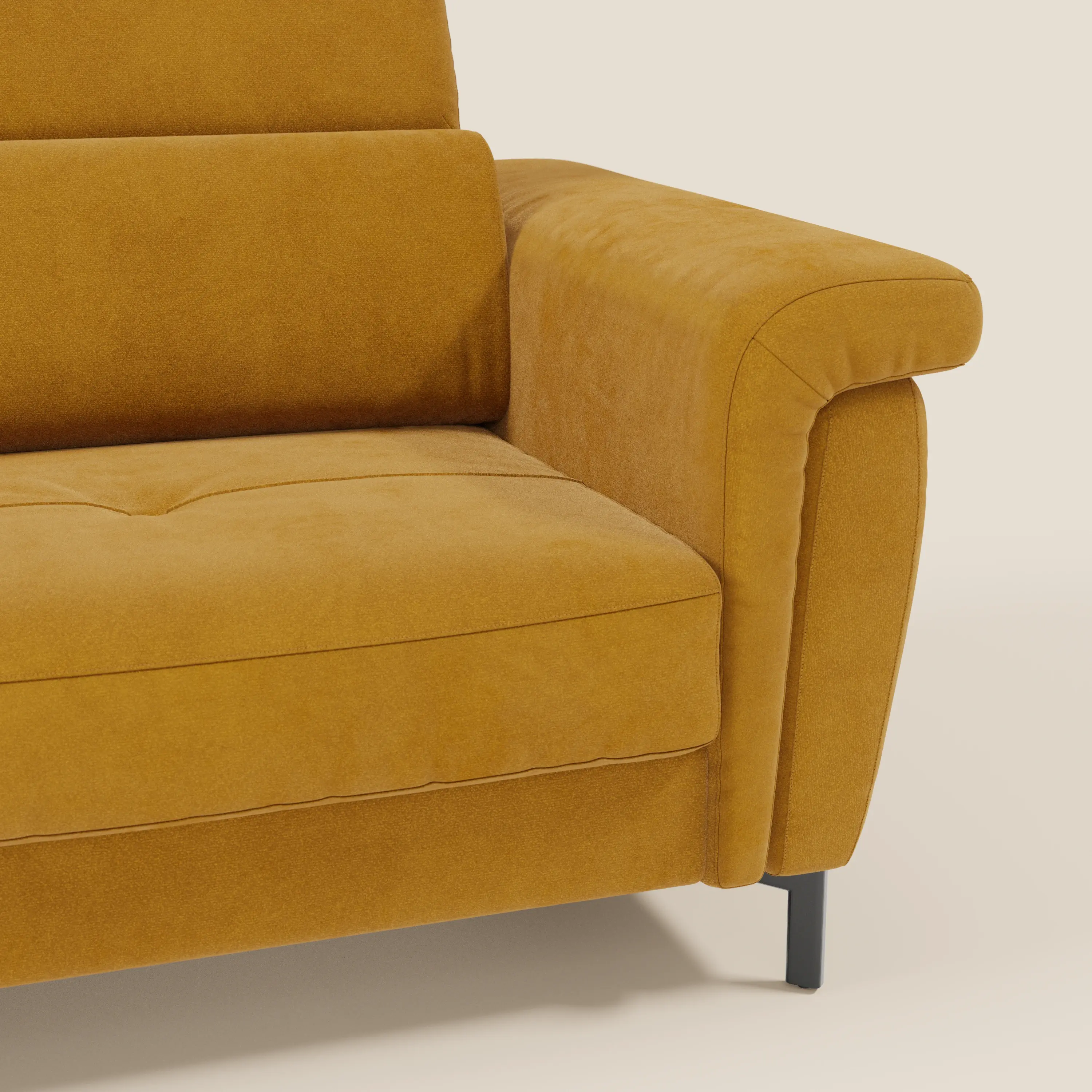 Capri canapé convertible design avec pieds hauts - têtières réglables en tissu raffiné effet velours détachable T30 - Image 58